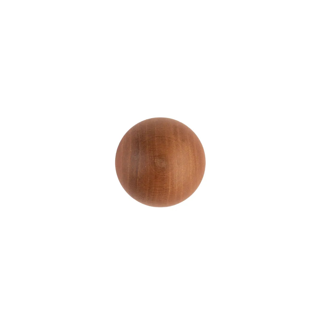 Beige Wooden knob on white background