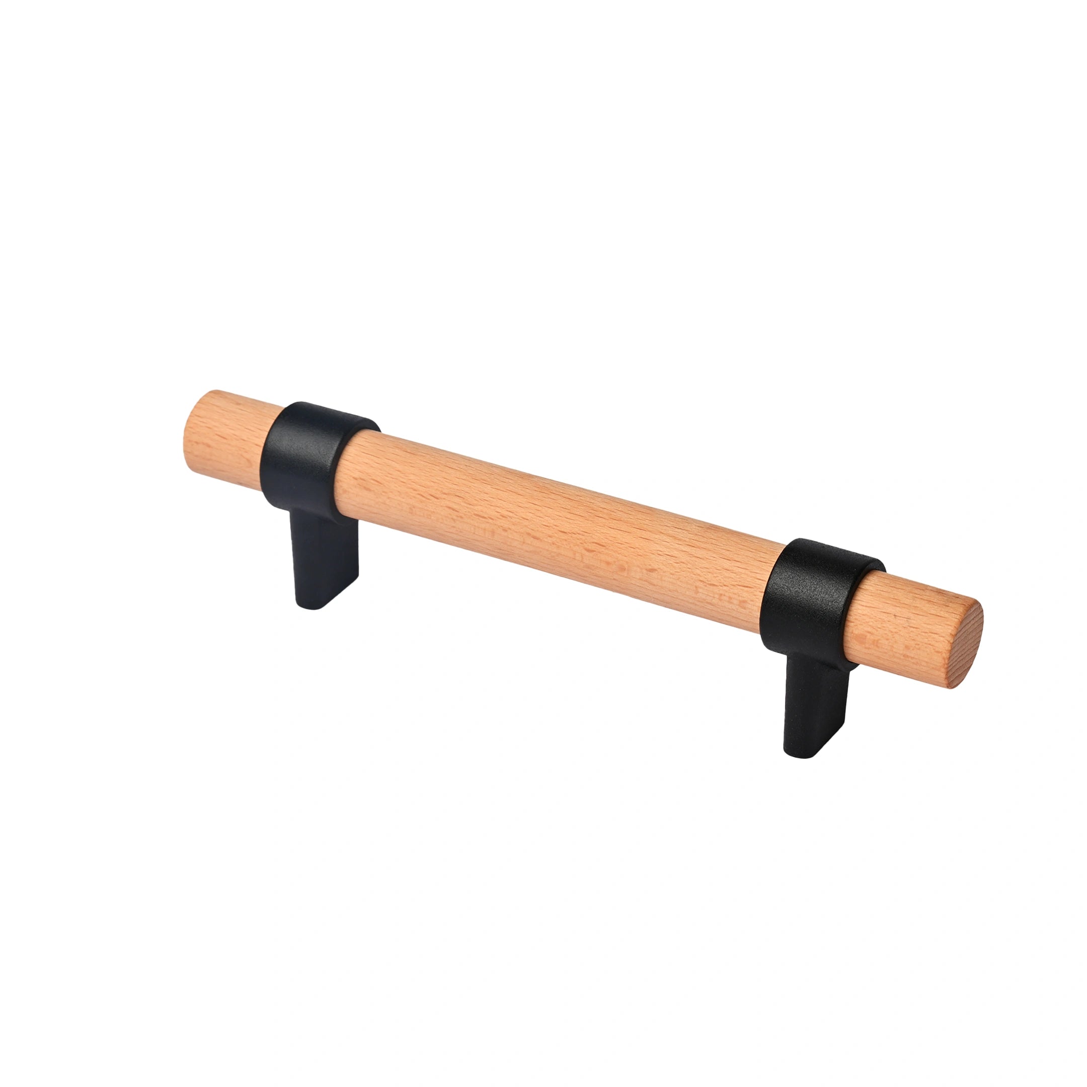 Mantara Walden Handle W-0035 is a modern zinc alloy and beech wood handle in black ideal for kitchen and dresser drawers.
