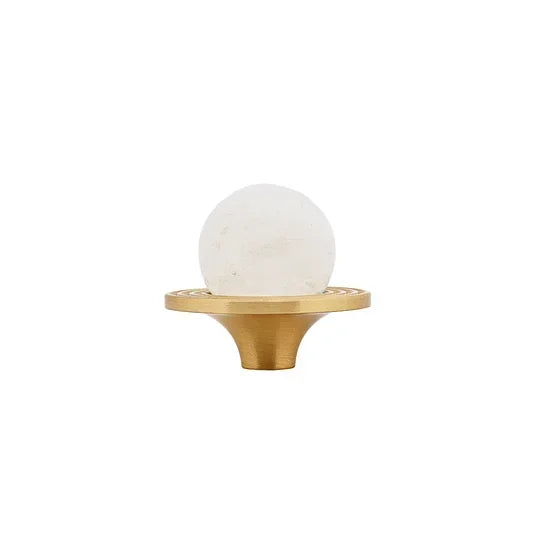 Buy kitchen cabinet knob-Modern crystal cabinet knob in white for kitchen drawers and furniture by Mantara