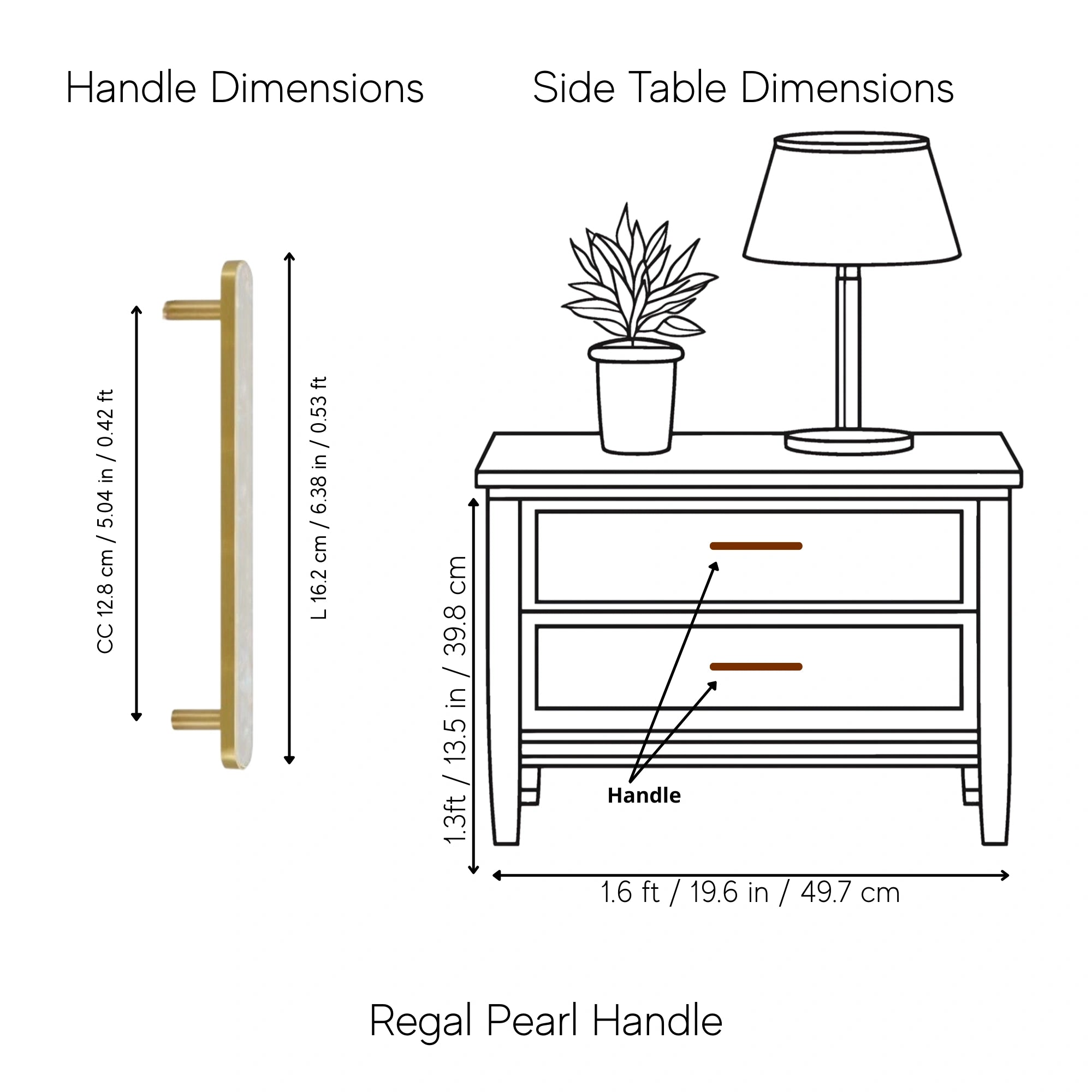 Regal Pearl Knob and handle