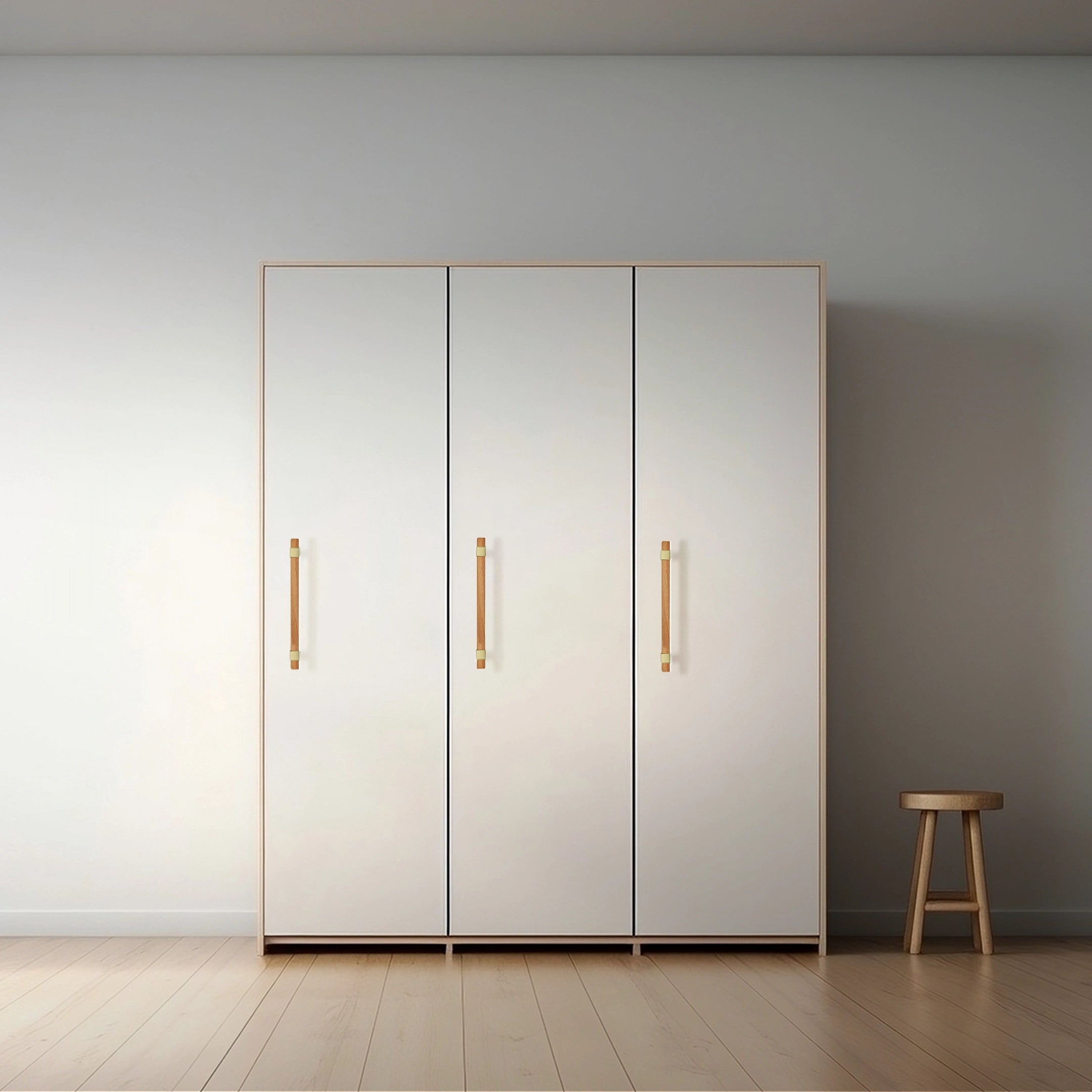 Mantara Lorien Handle W-0028 is a modern zinc and beech wood handle in Gold ideal for kitchen and dresser drawers.