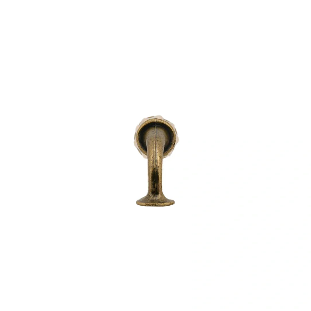 The Mantara CR-0007 Empire Knob is a traditional zinc and ceramic handle in white+Brown with a polished finish, ideal for wardrobes and cabinets.