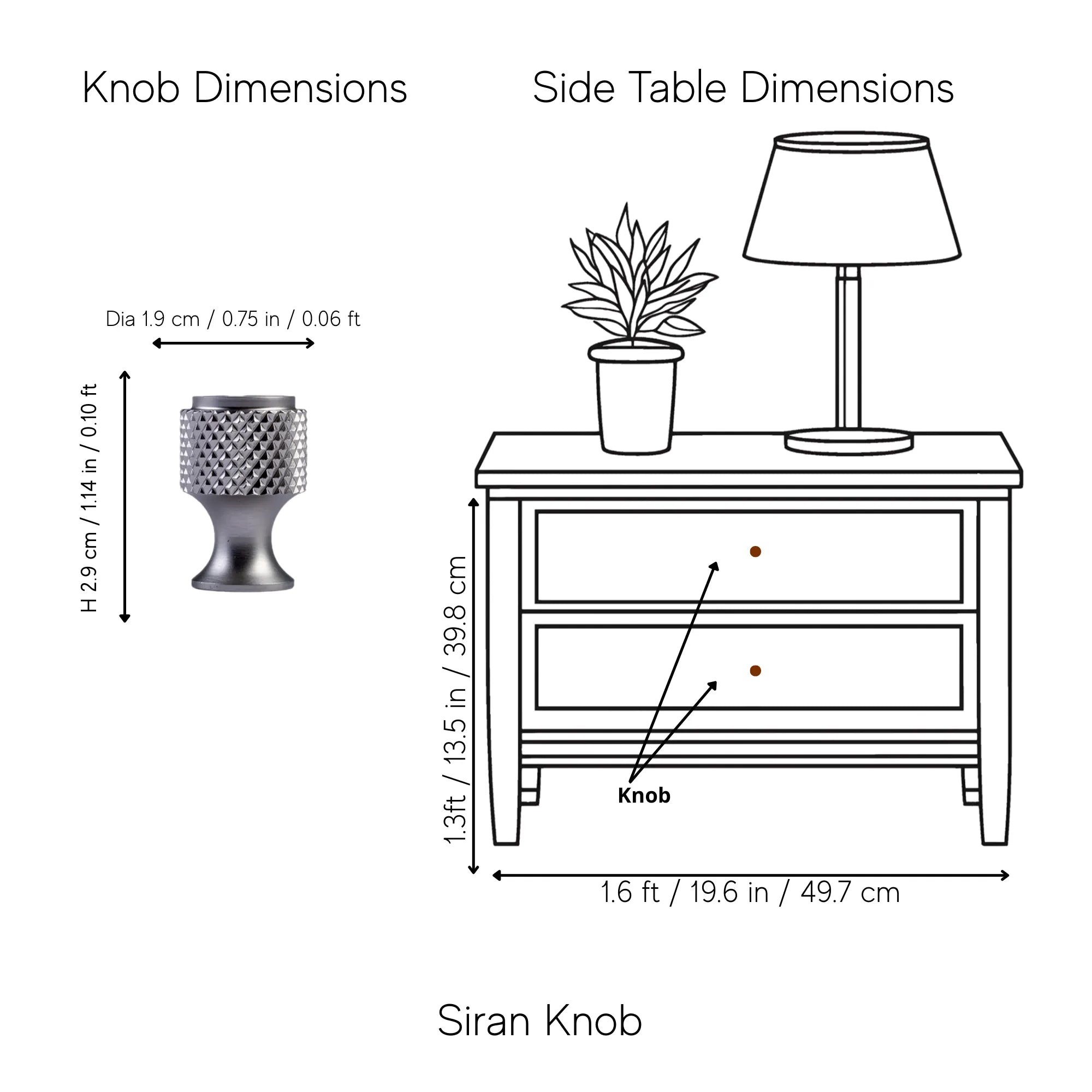 Siran Knob Pack of 1 (Made-to-order Only)