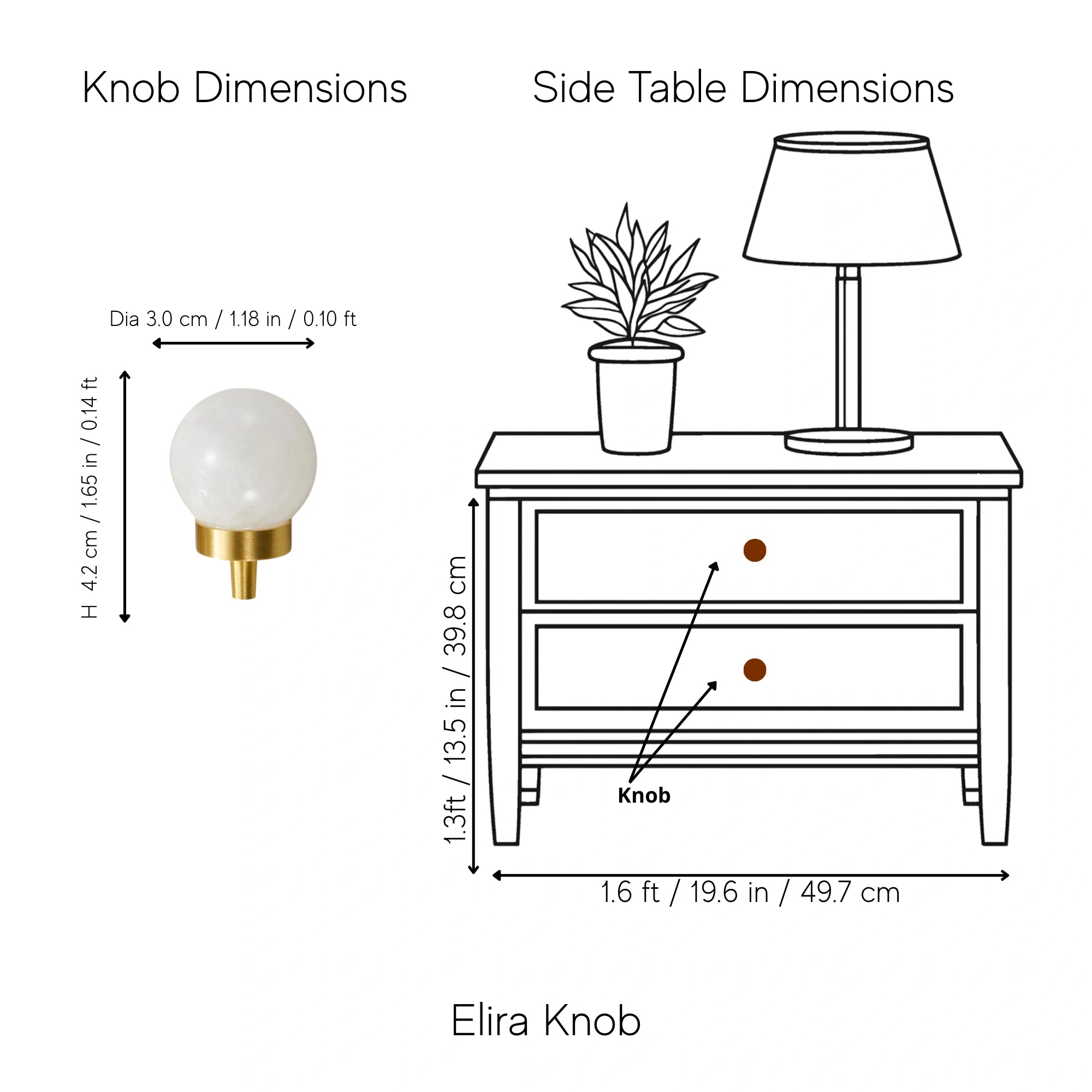 Elira Knob Pack of 1 (Made-to-order Only)