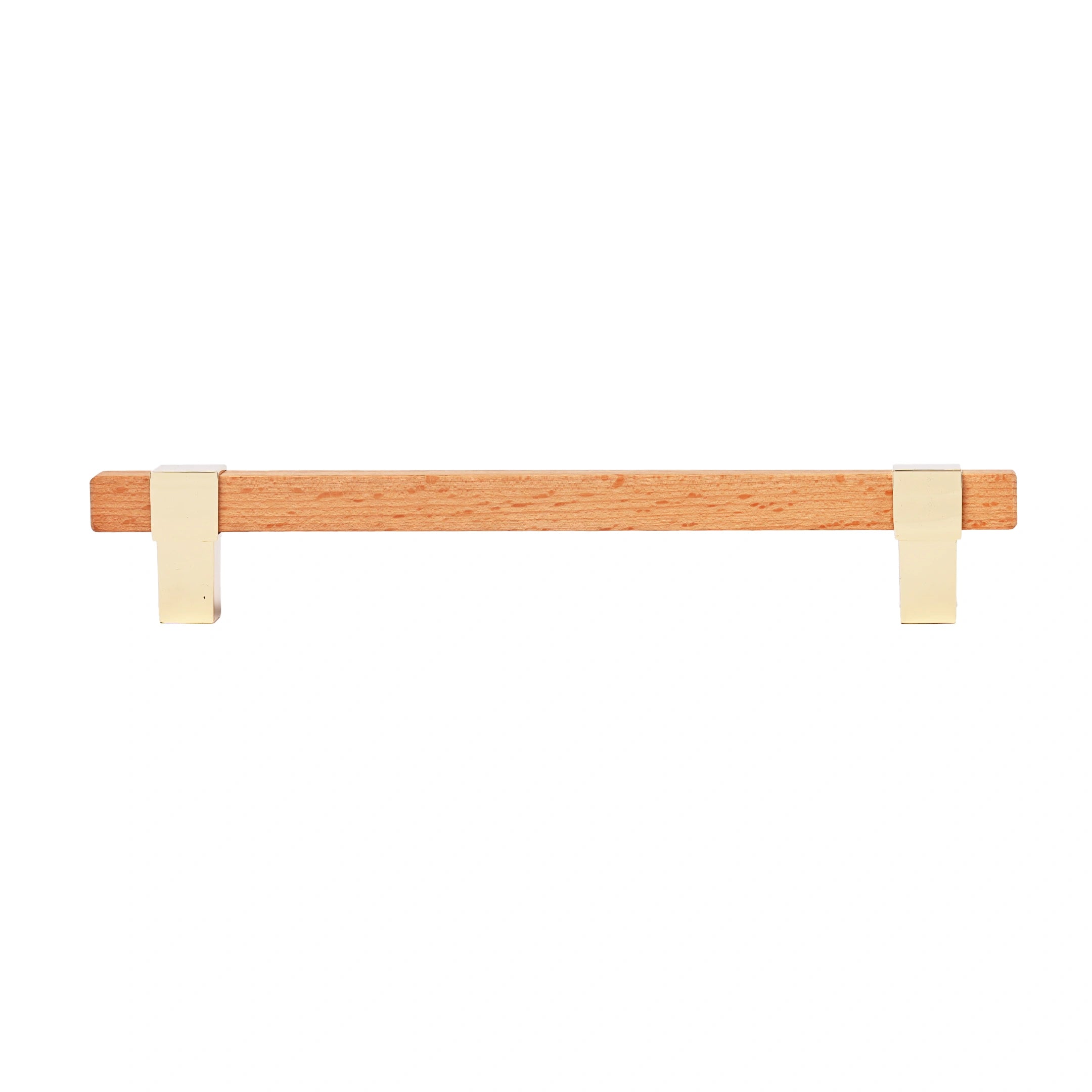 Mantara Lorien Handle W-0028 is a modern zinc and beech wood handle in Gold ideal for kitchen and dresser drawers.