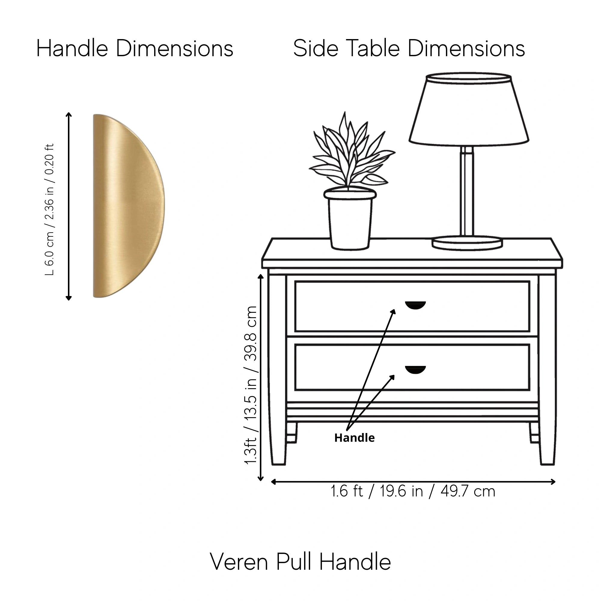 Veren Pull Handle Pack of 1 (Made-to-order Only)
