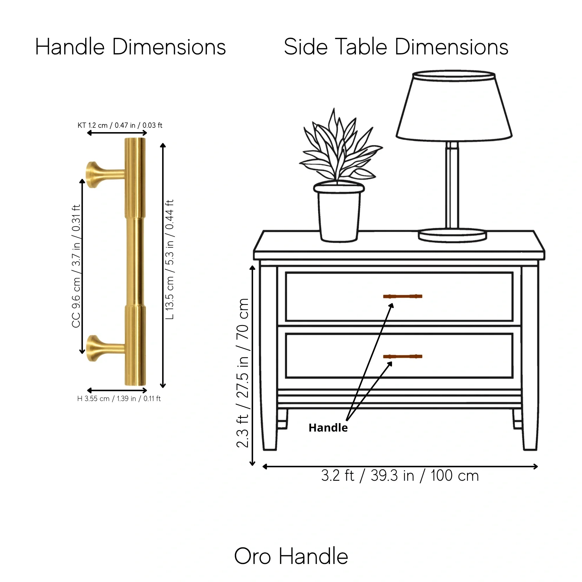 The Mantara B-0051 Oro handle is a modern brass Handle in polished gold and bronze, perfect for doors, drawers, and cabinets.