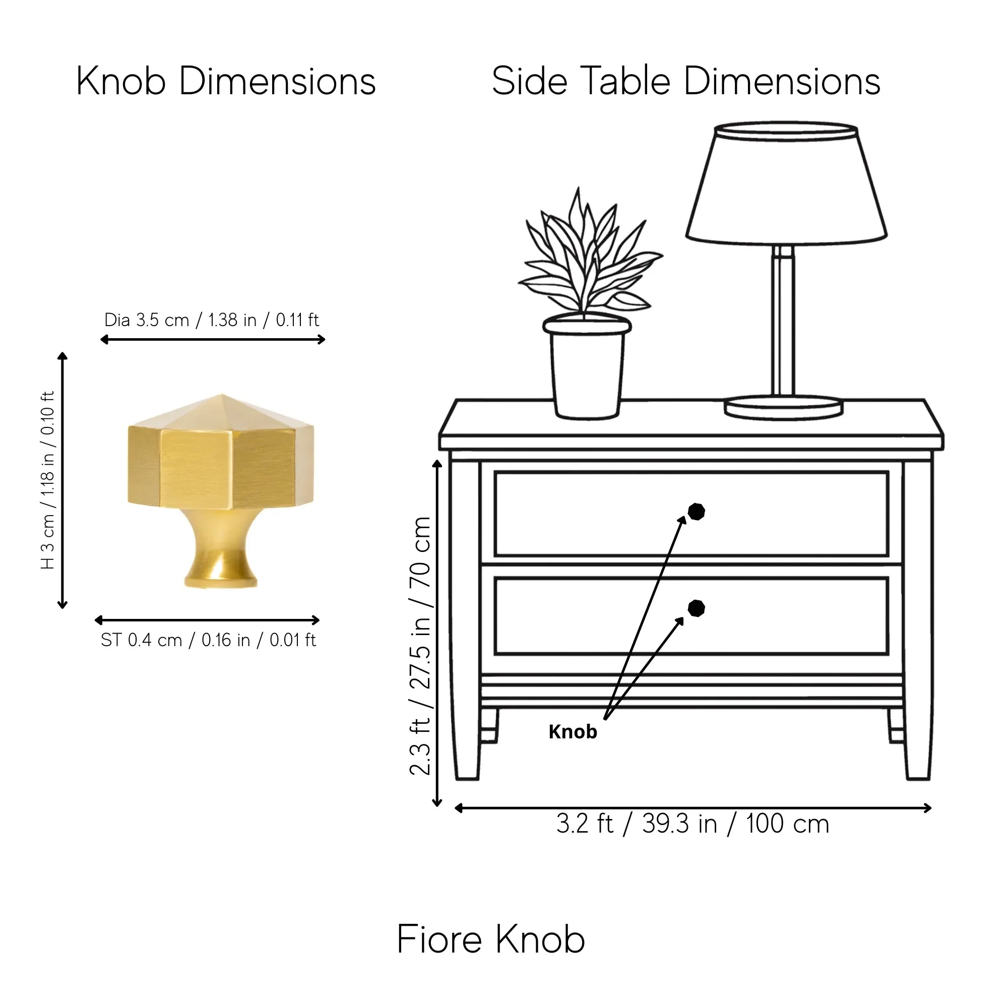 The Mantara B-0006 Fiore Knob is a modern brass knob in dark gold with a brushed finish, ideal for wardrobes, drawers, and cabinets.
