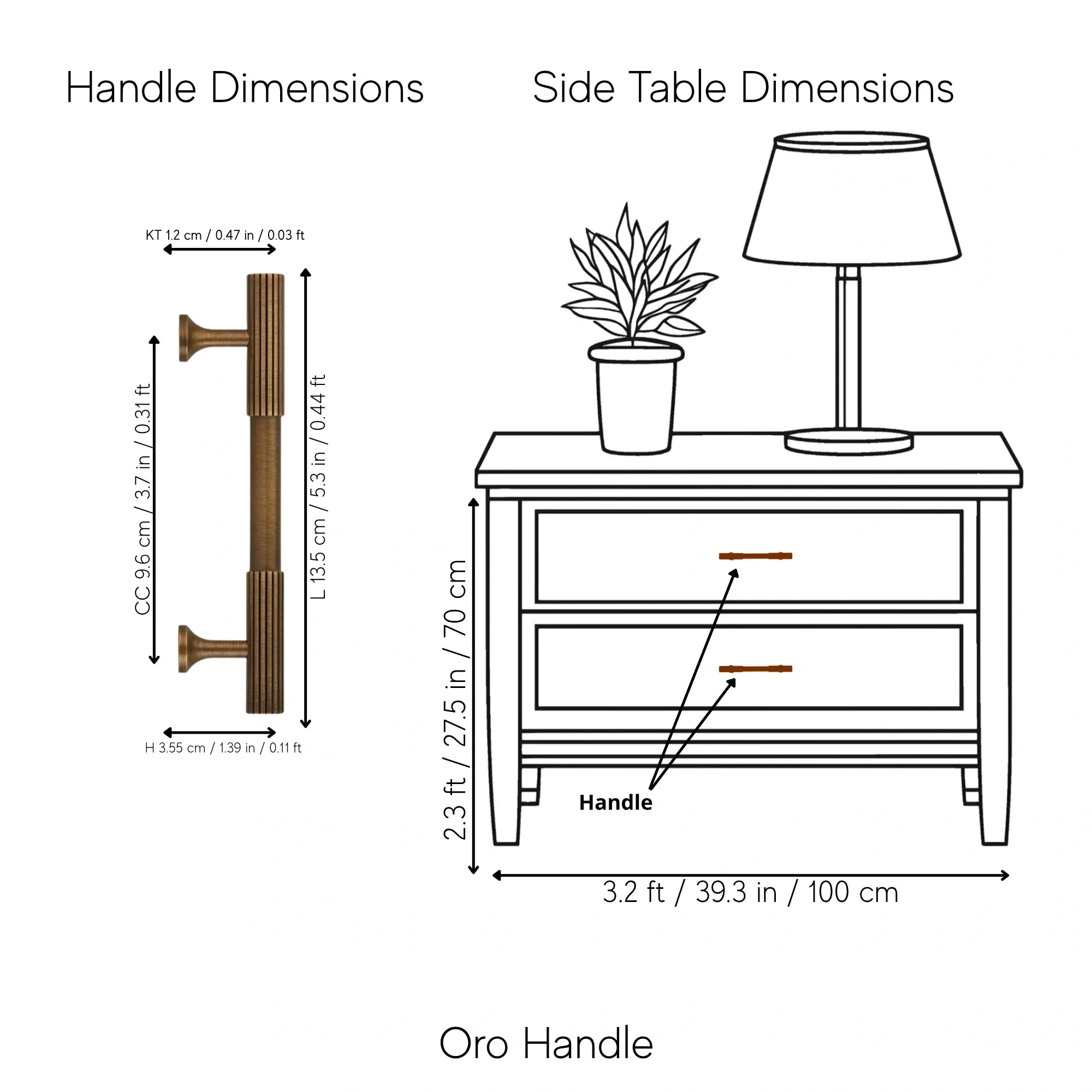 The Mantara B-0051 Oro handle is a modern brass Handle in polished gold and bronze, perfect for doors, drawers, and cabinets.