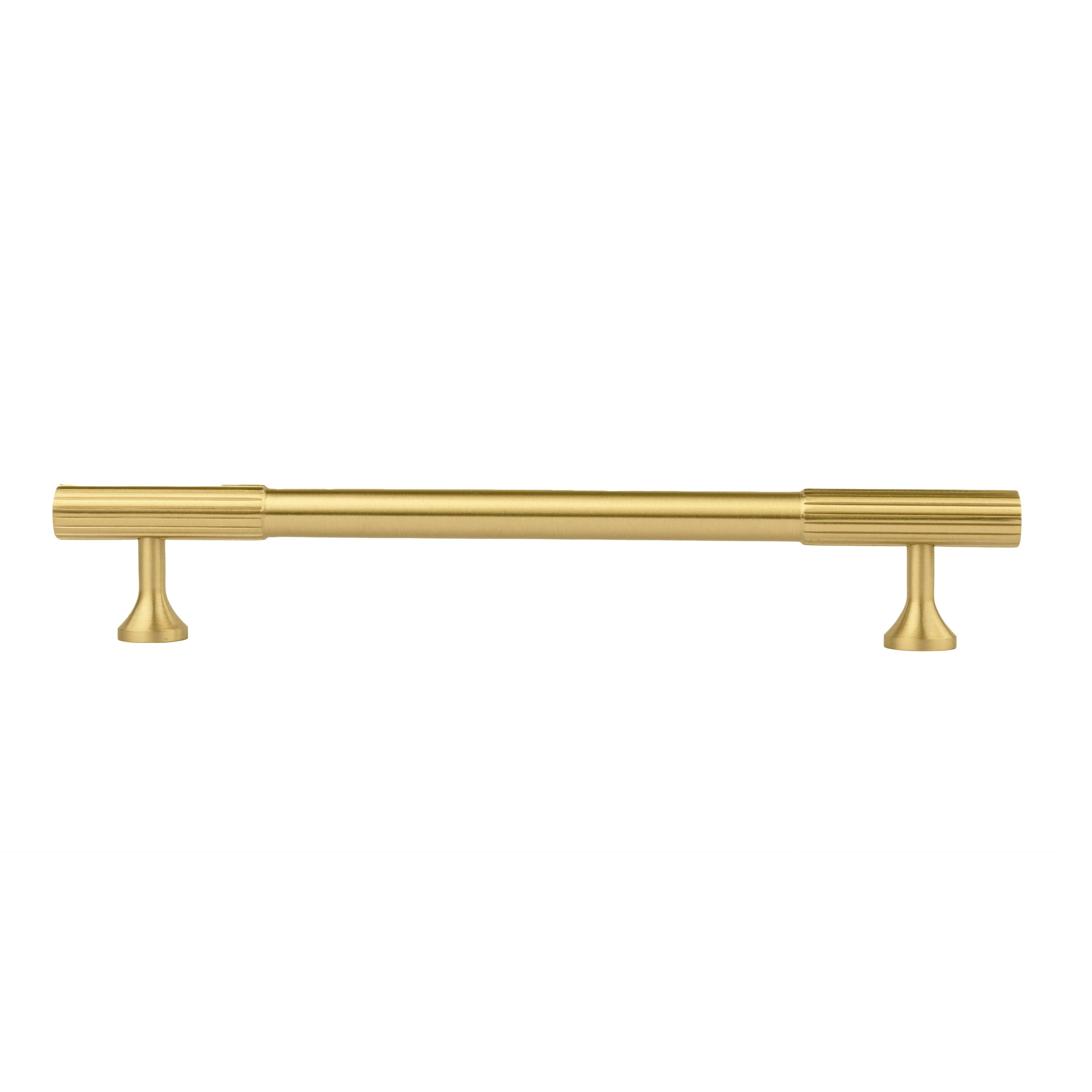 The Mantara B-0051 Oro handle is a modern brass Handle in polished gold perfect for doors, drawers, and cabinets.