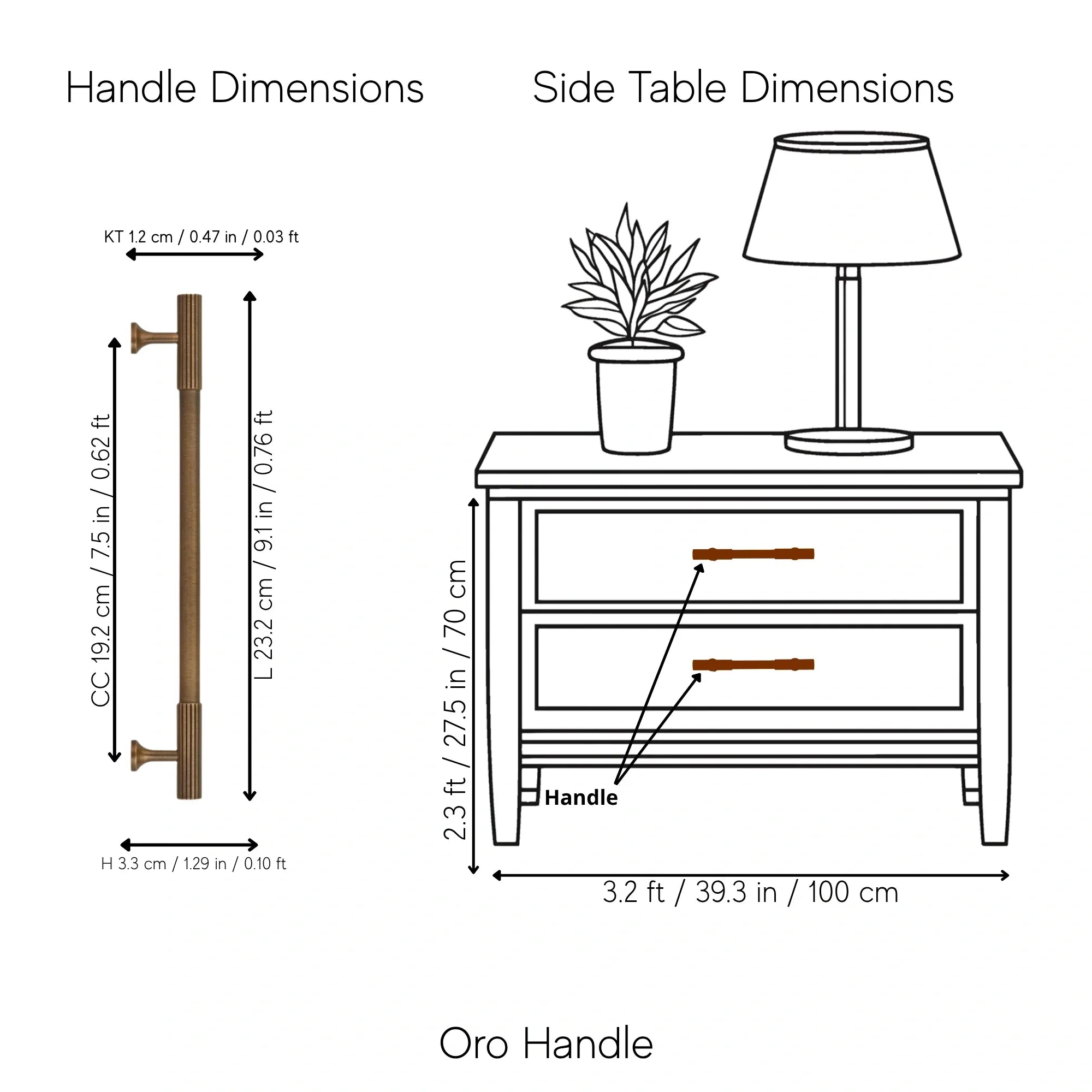 The Mantara B-0051 Oro handle is a modern brass Handle in polished gold and bronze, perfect for doors, drawers, and cabinets.