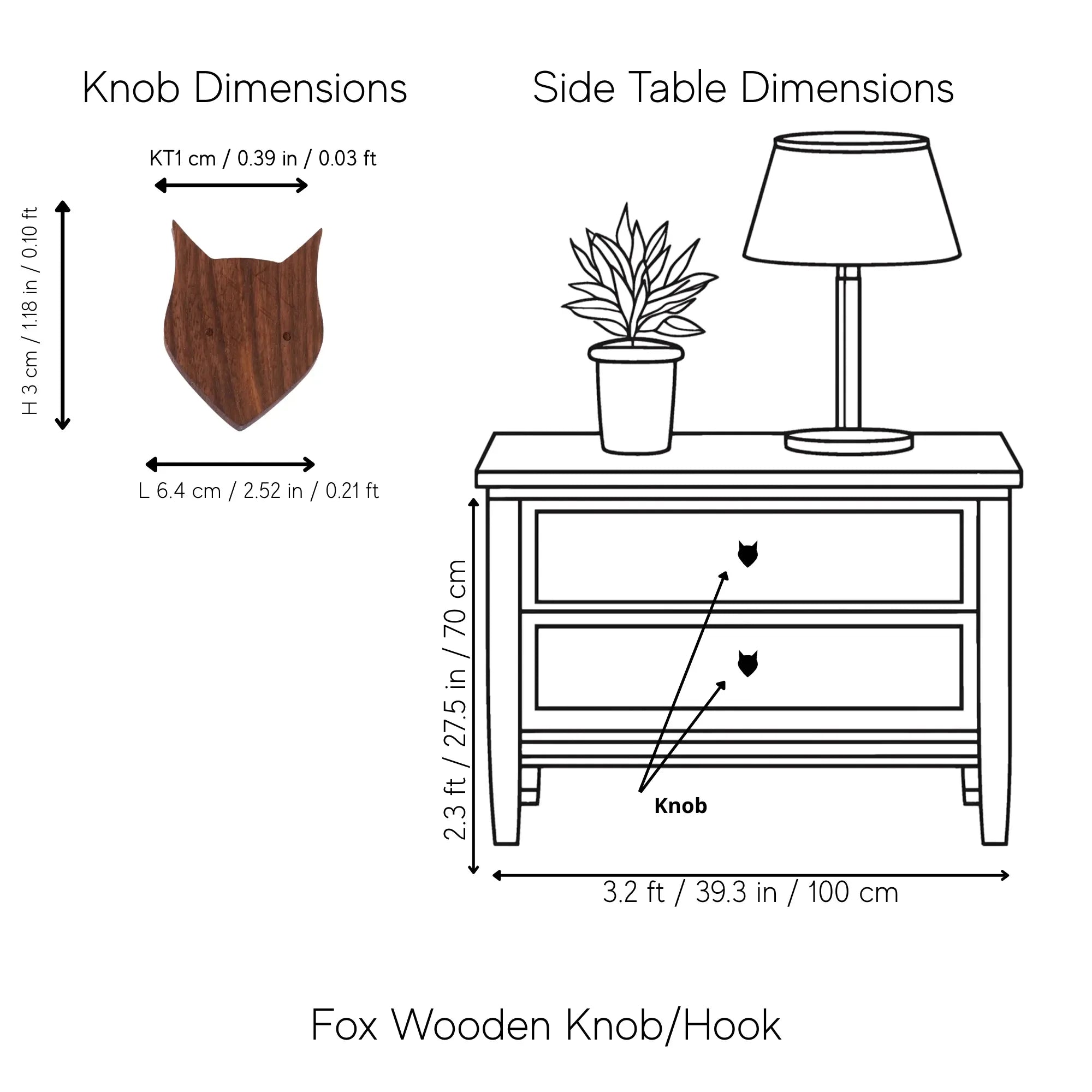 Mantara Fox Hook W-0024 is a modern wooden knob and wall hook in brushed walnut finish, ideal for kids&