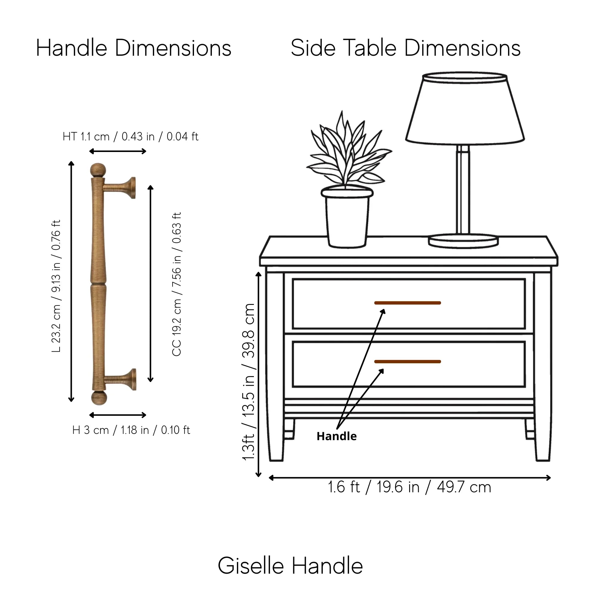 Mantara Giselle Handle B-0069 is a modern brushed brass handle in bronze, ideal for cupboards and kitchens.
