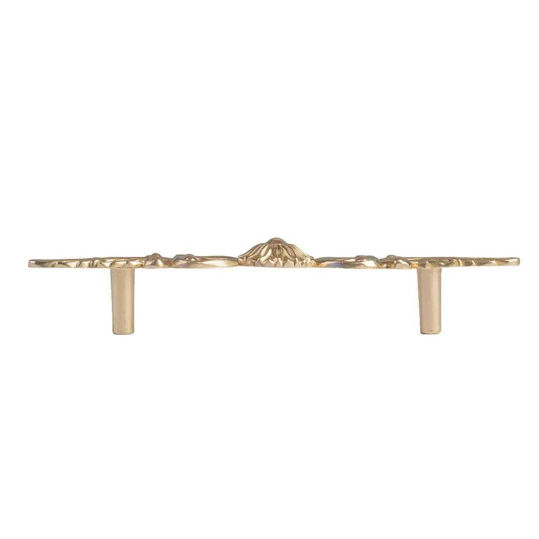 Mantara Daisy Handle B-0087 is a modern brass handle in gold, ideal for drawers, cabinets, wardrobes, and main doors.