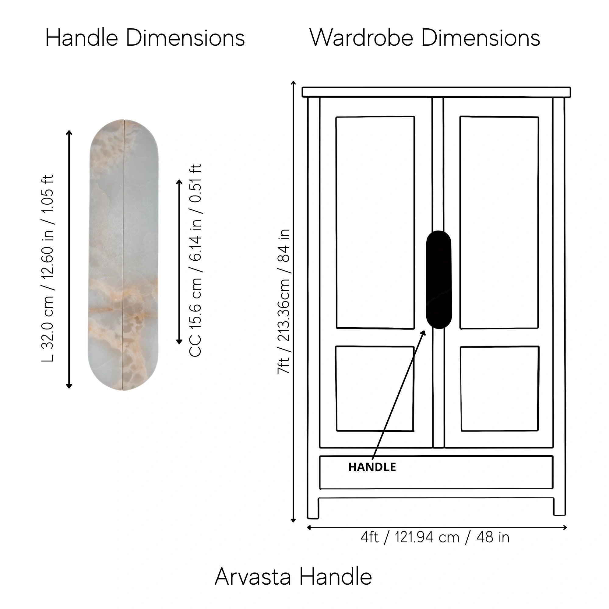 Arvasta Handle Pack of 1 (Made-to-order Only)