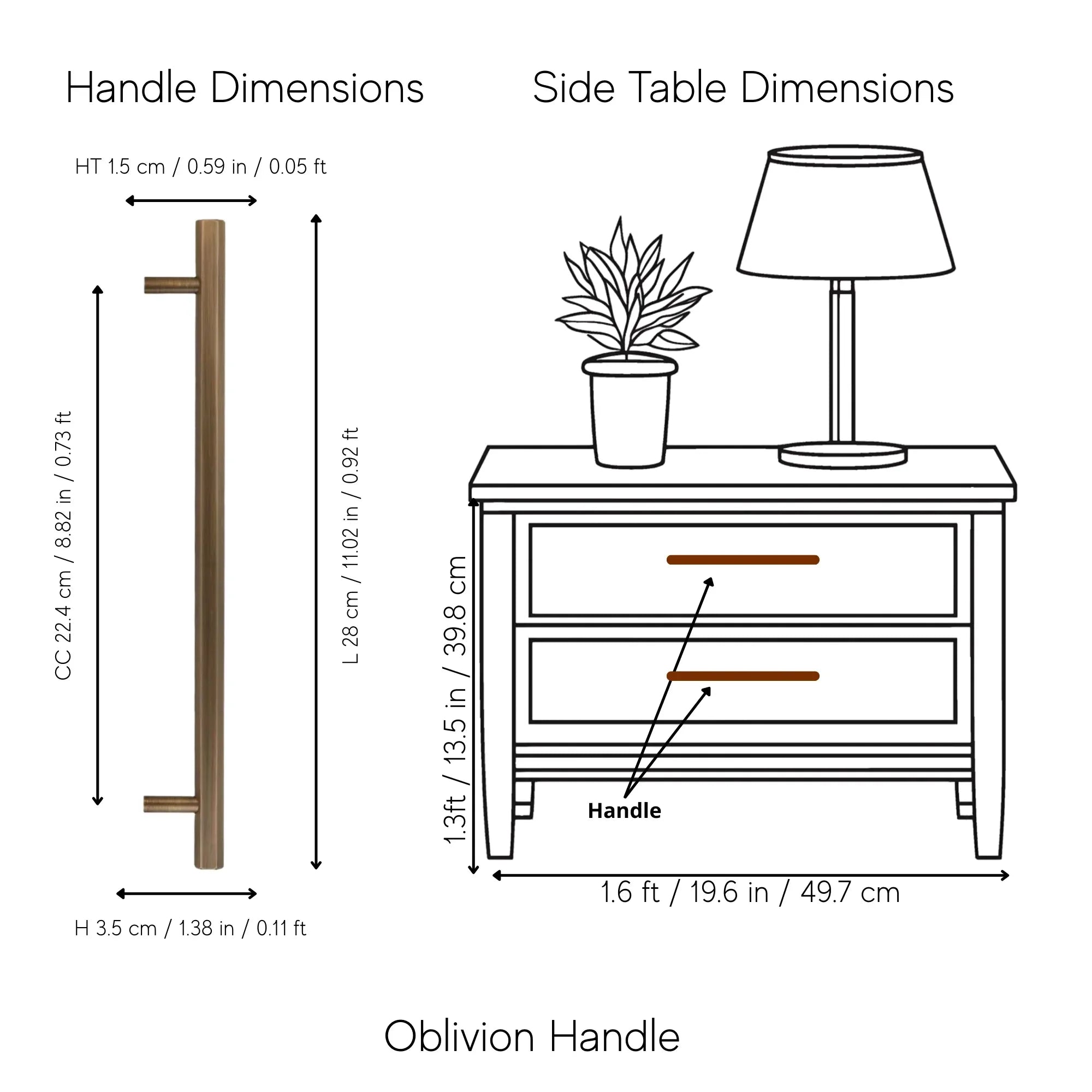 The Mantara B-0052 Oblivion T-Bar Handle is a modern solid brass handle in matte black, gold, and bronze, ideal for cabinets, kitchens, bedrooms, and drawers.