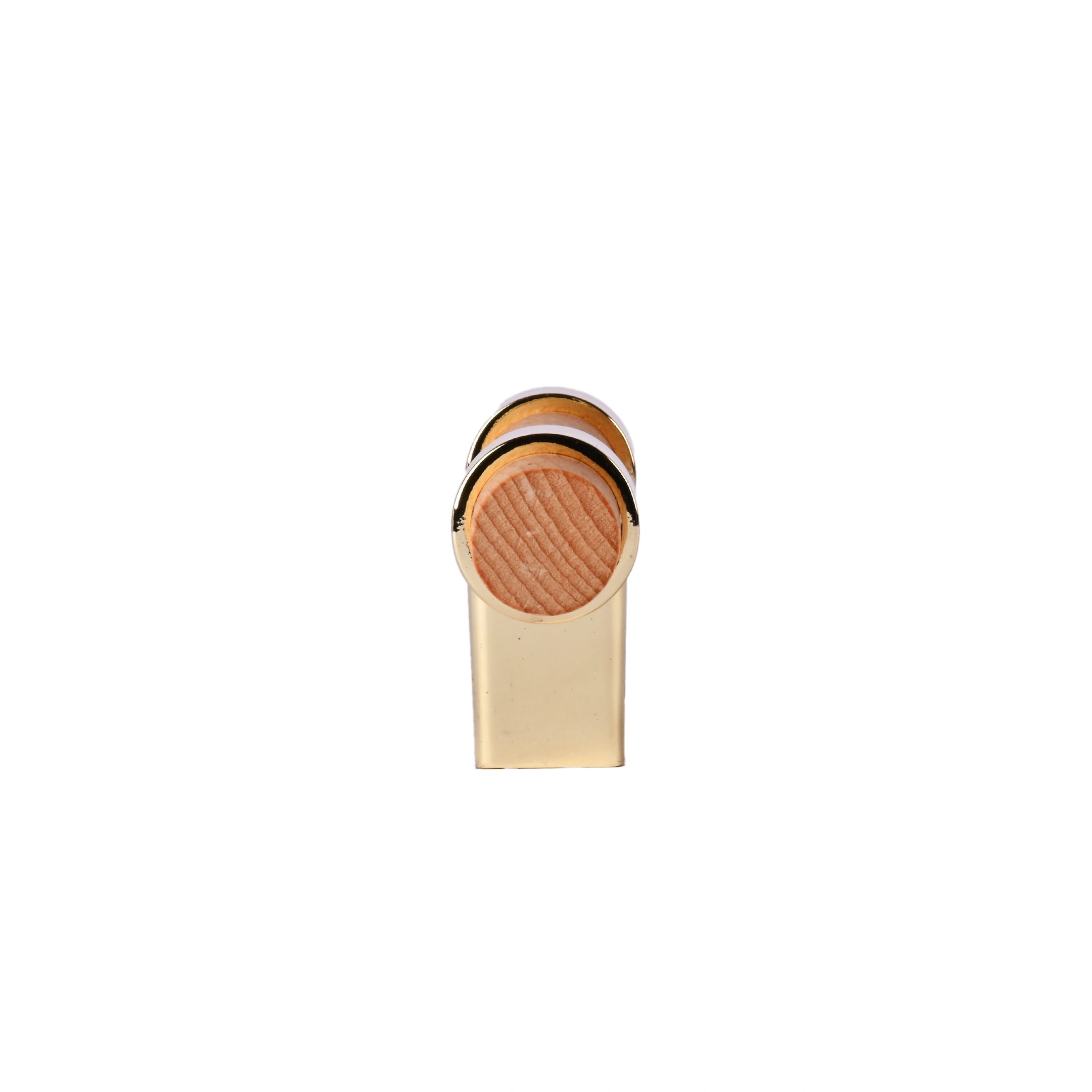 Mantara Walden Handle W-0035 is a modern zinc alloy and beech wood handle in gold, ideal for kitchen and dresser drawers.