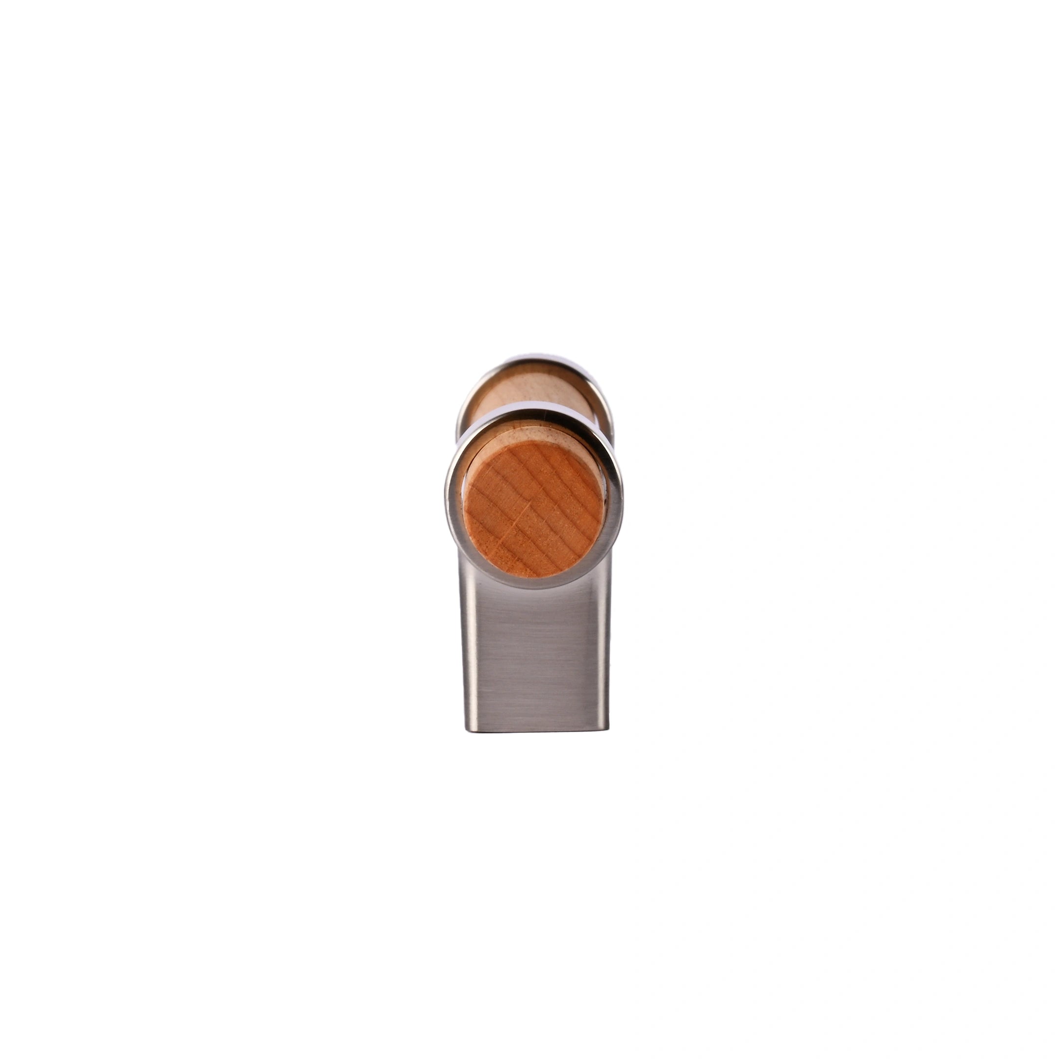 Mantara Walden Handle W-0035 is a modern zinc alloy and beech wood handle in silver ideal for kitchen and dresser drawers.