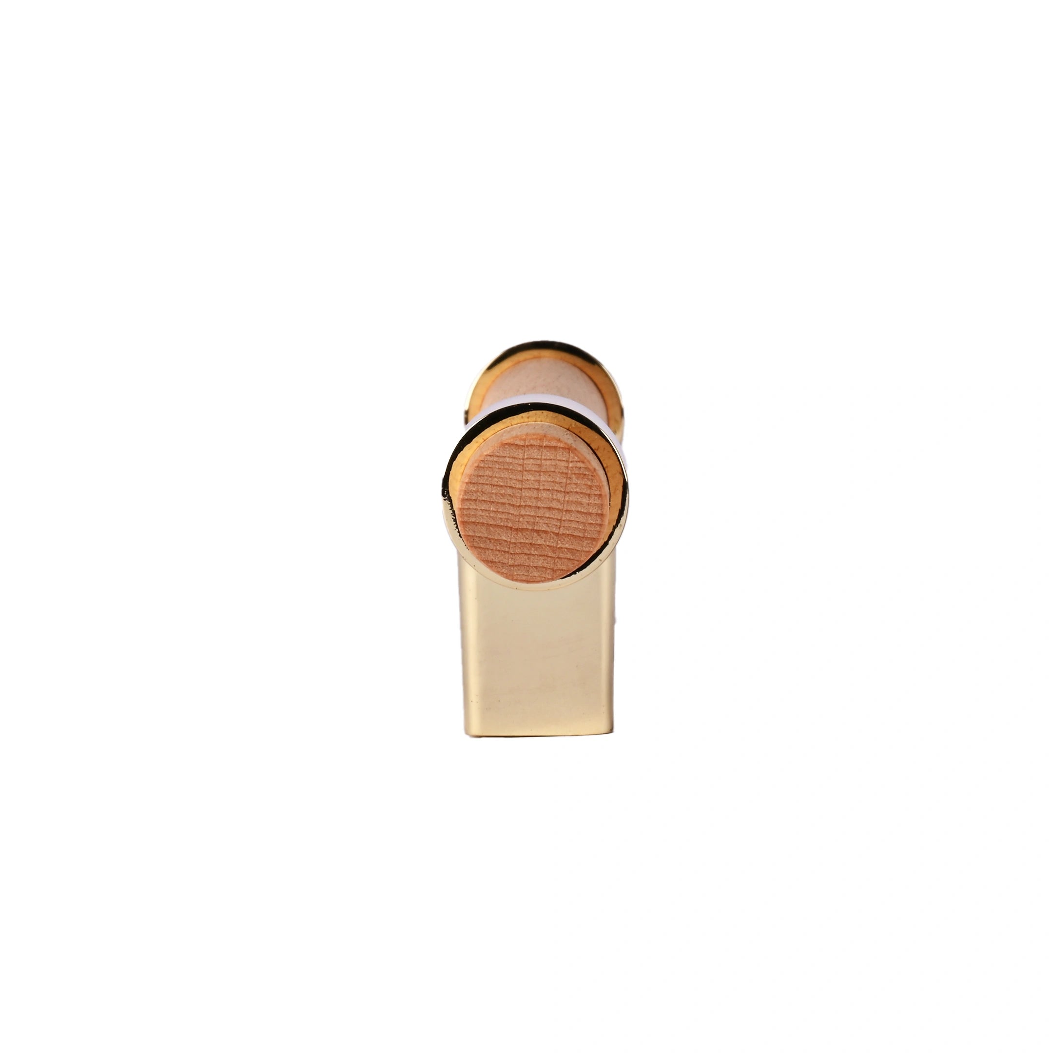 Mantara Walden Handle W-0035 is a modern zinc alloy and beech wood handle in gold, ideal for kitchen and dresser drawers.