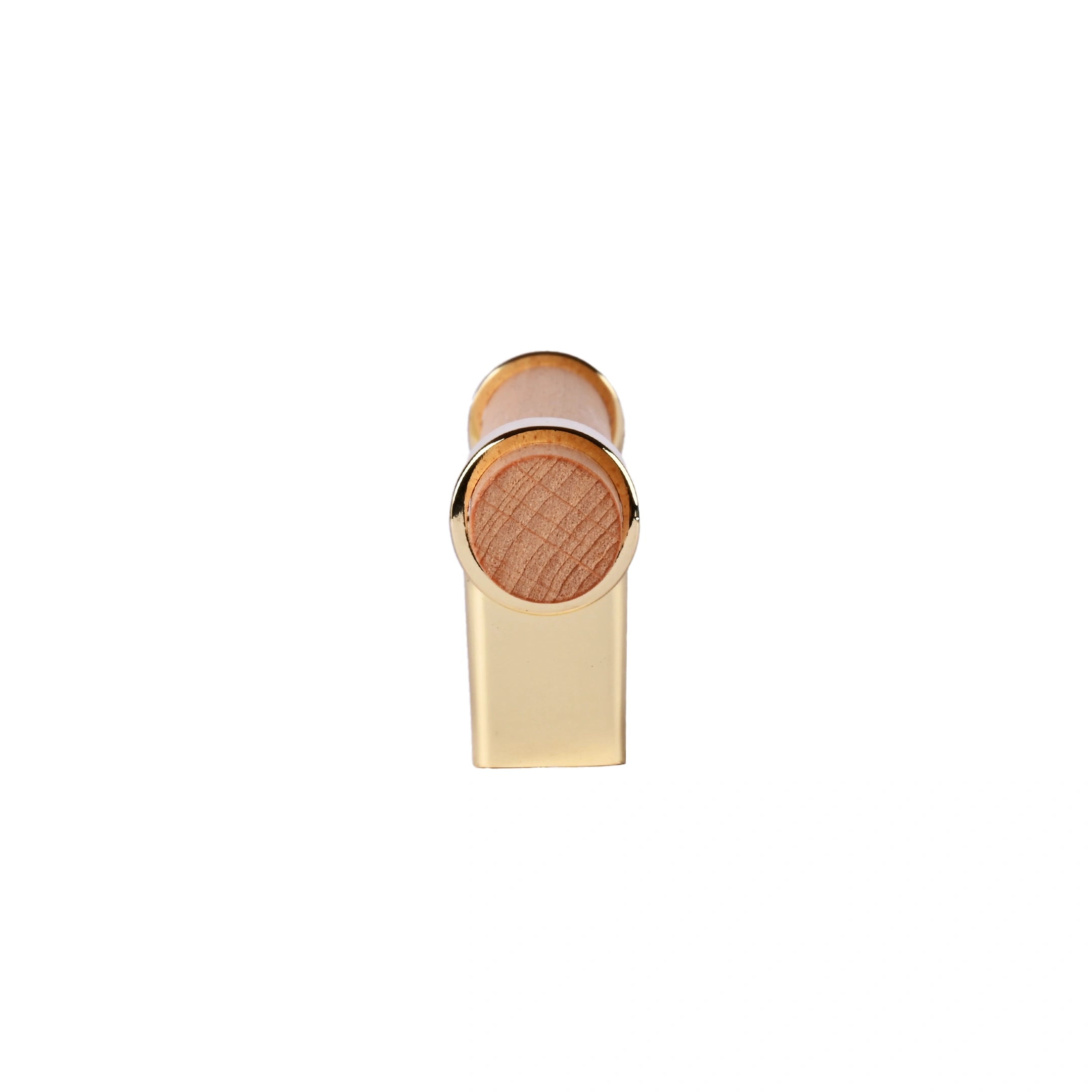Mantara Walden Handle W-0035 is a modern zinc alloy and beech wood handle in gold, ideal for kitchen and dresser drawers.