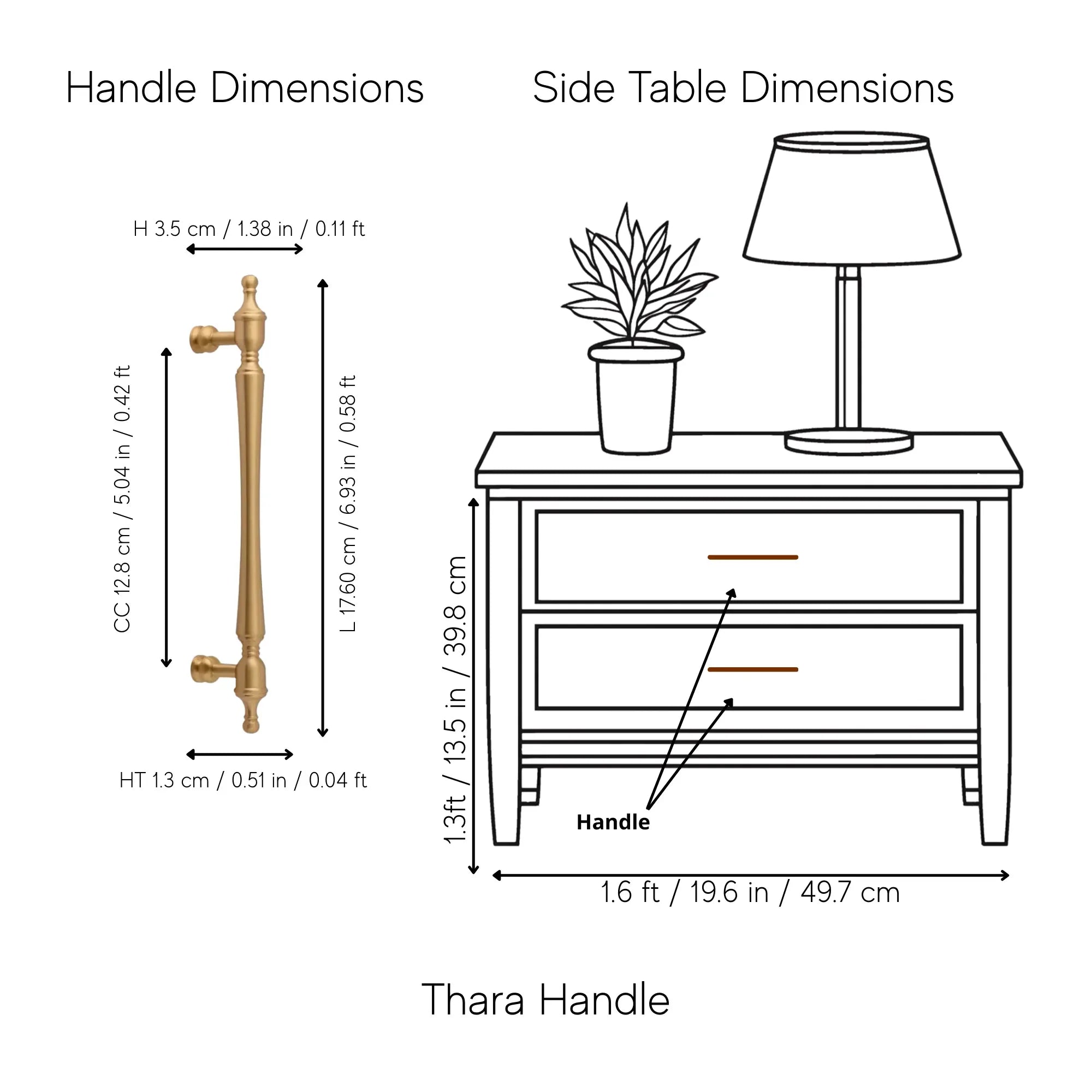 The Mantara B-0129 Thara Handle is a modern brass handle in bronze and gold, ideal for drawers, cabinets, and kitchen furniture.