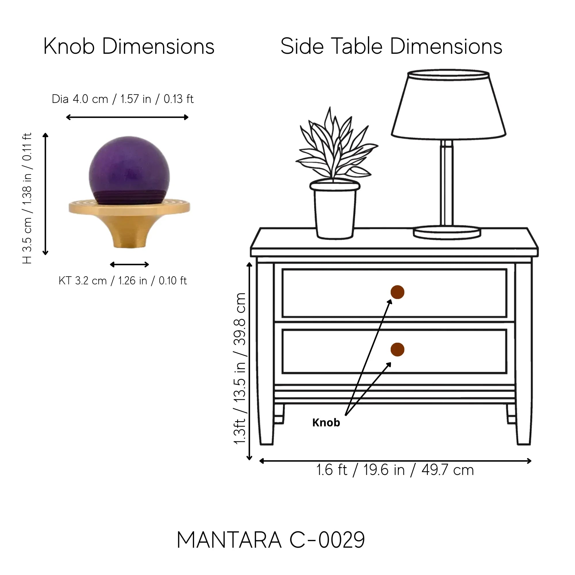 Buy kitchen cabinet knob-Modern crystal cabinet knob in purple for kitchen drawers and furniture by Mantara