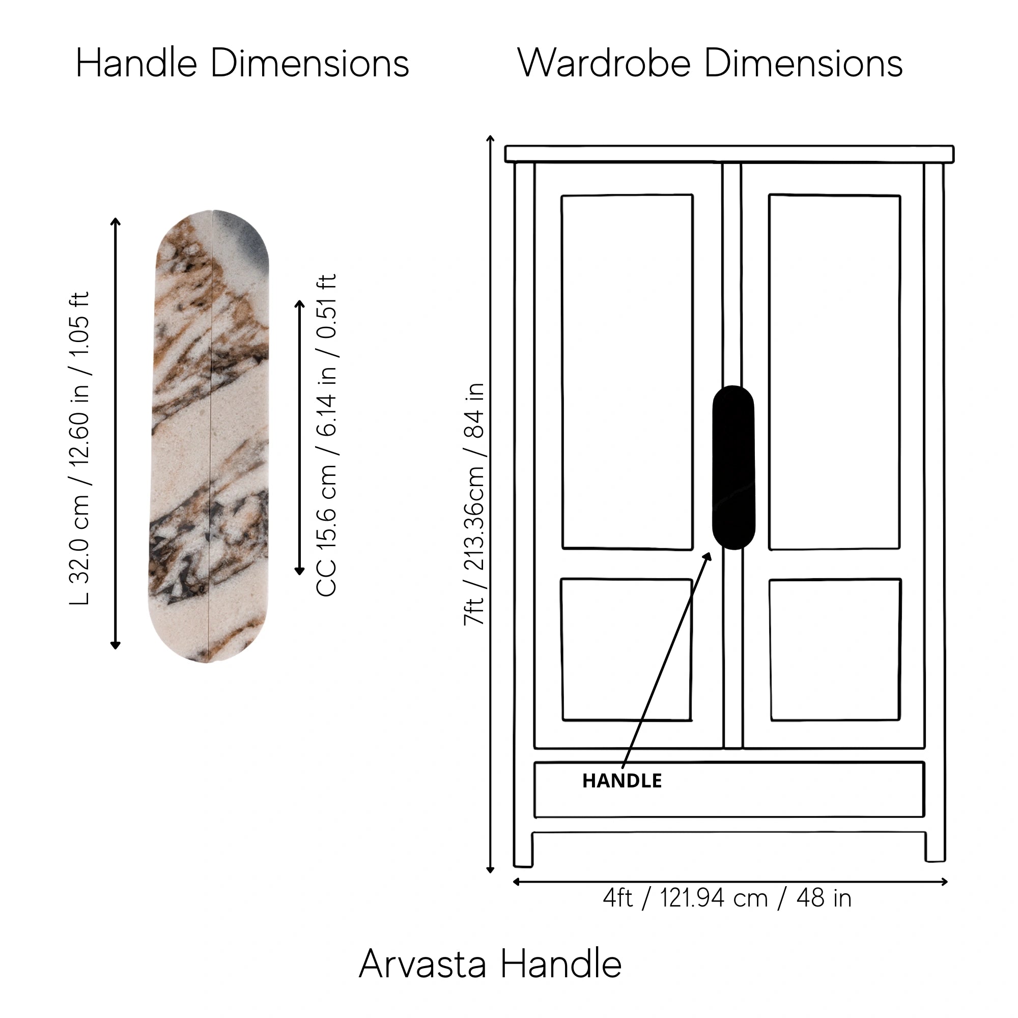 Arvasta Handle Pack of 1 (Made-to-order Only)
