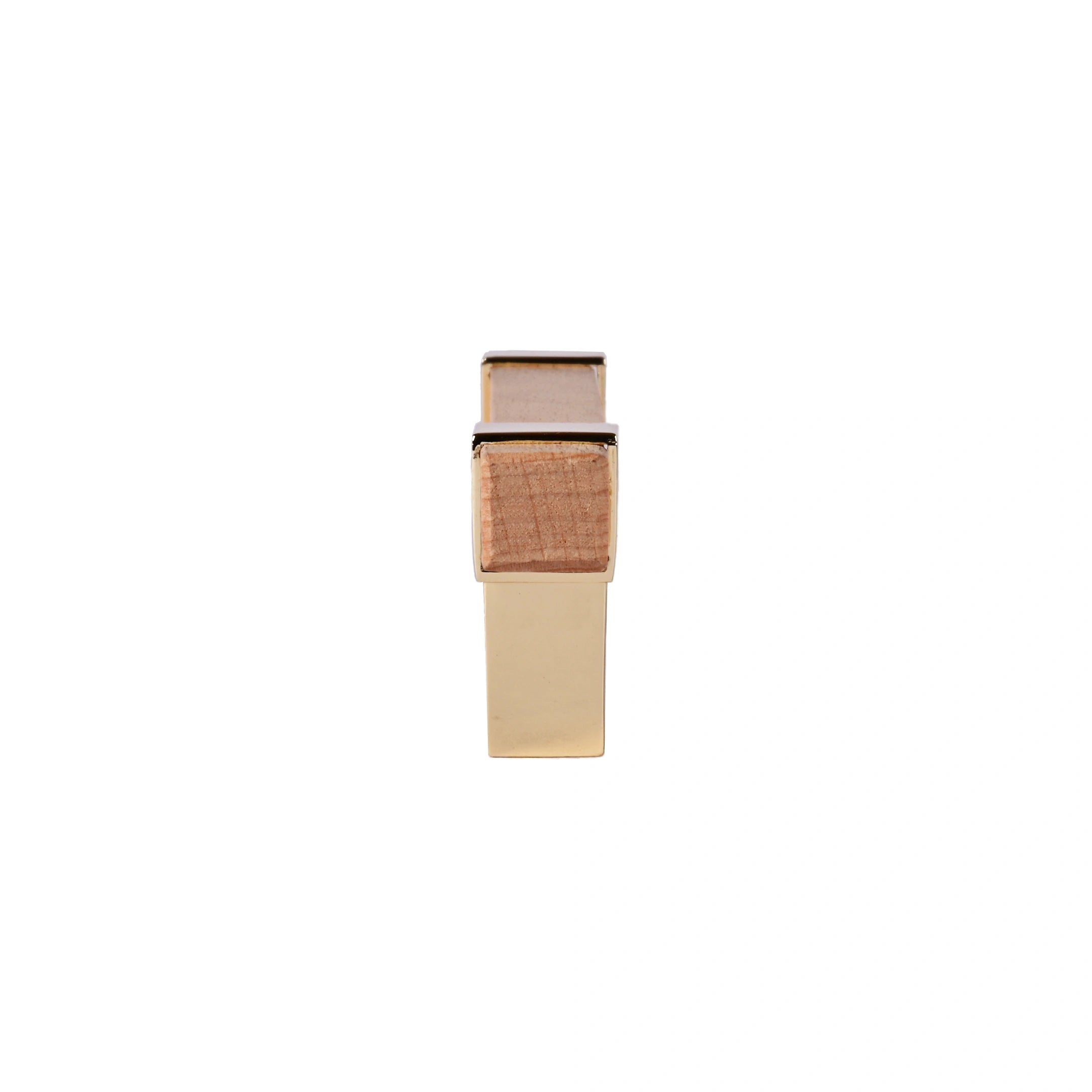 Mantara Lorien Handle W-0028 is a modern zinc and beech wood handle in Gold ideal for kitchen and dresser drawers.