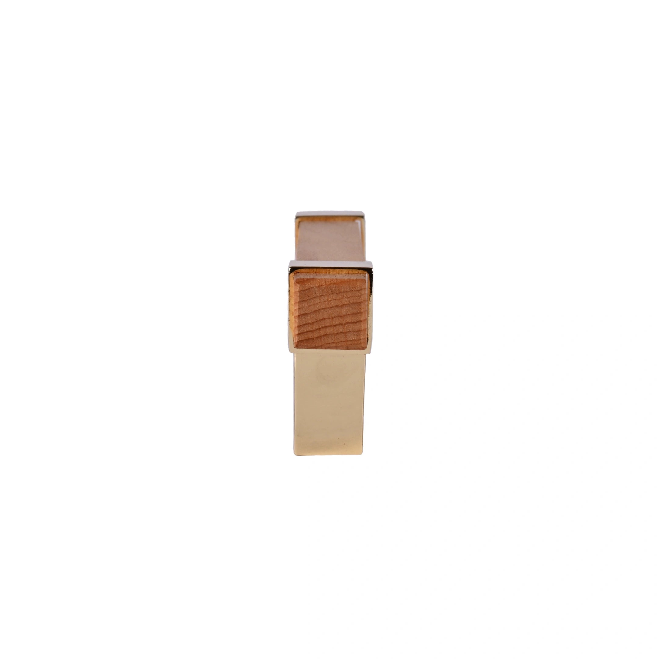 Mantara Lorien Handle W-0028 is a modern zinc and beech wood handle in Gold ideal for kitchen and dresser drawers.