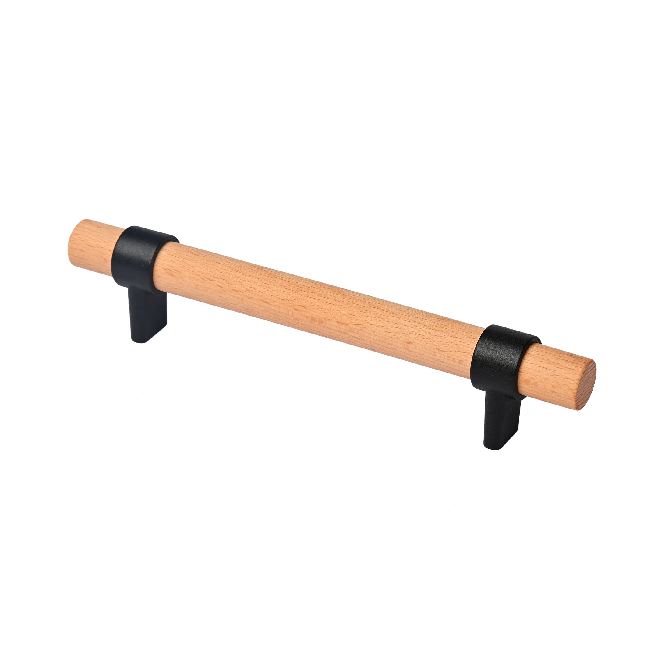 Mantara Walden Handle W-0035 is a modern zinc alloy and beech wood handle in black ideal for kitchen and dresser drawers.