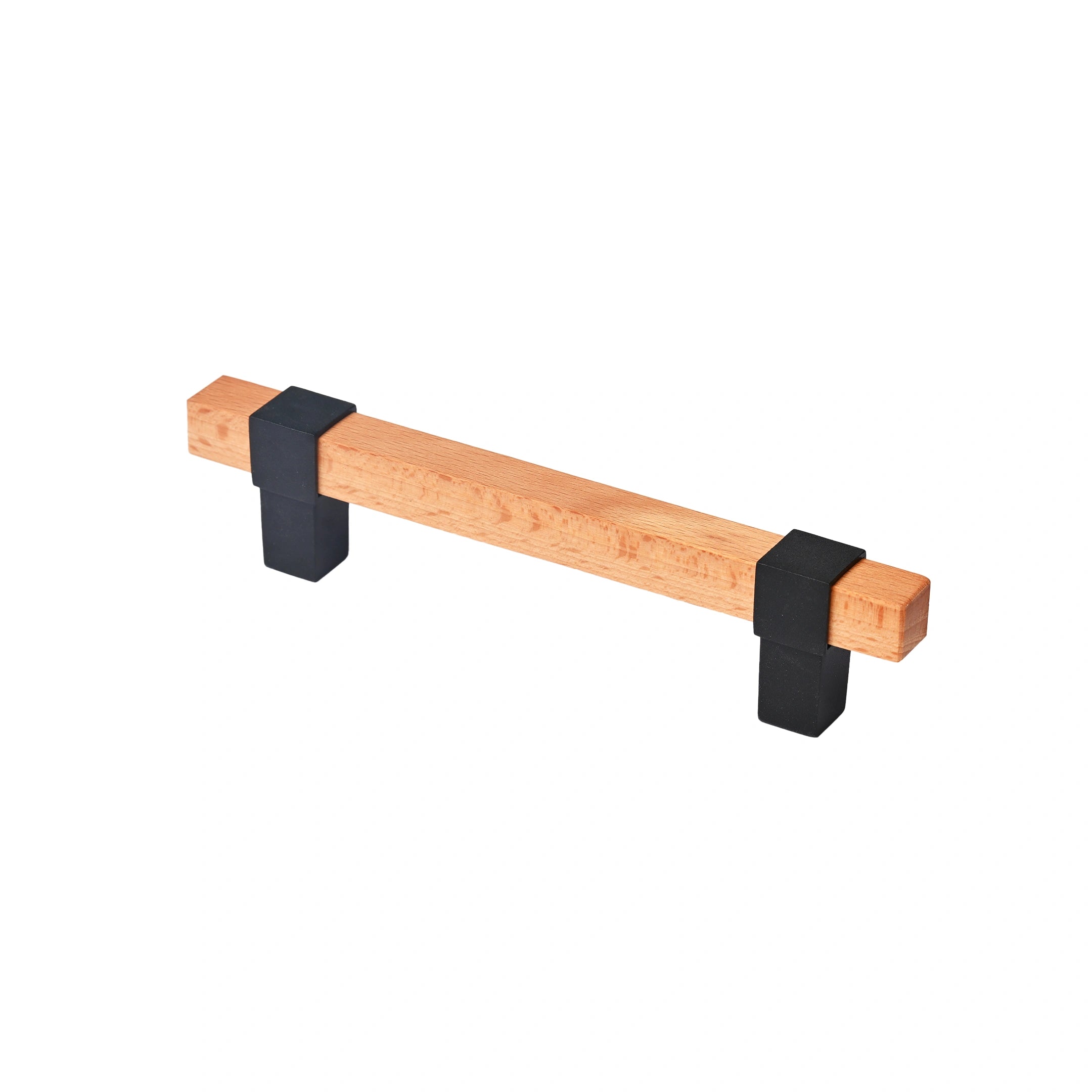 Mantara Lorien Handle W-0028 is a modern zinc and beech wood handle in black ideal for kitchen and dresser drawers.