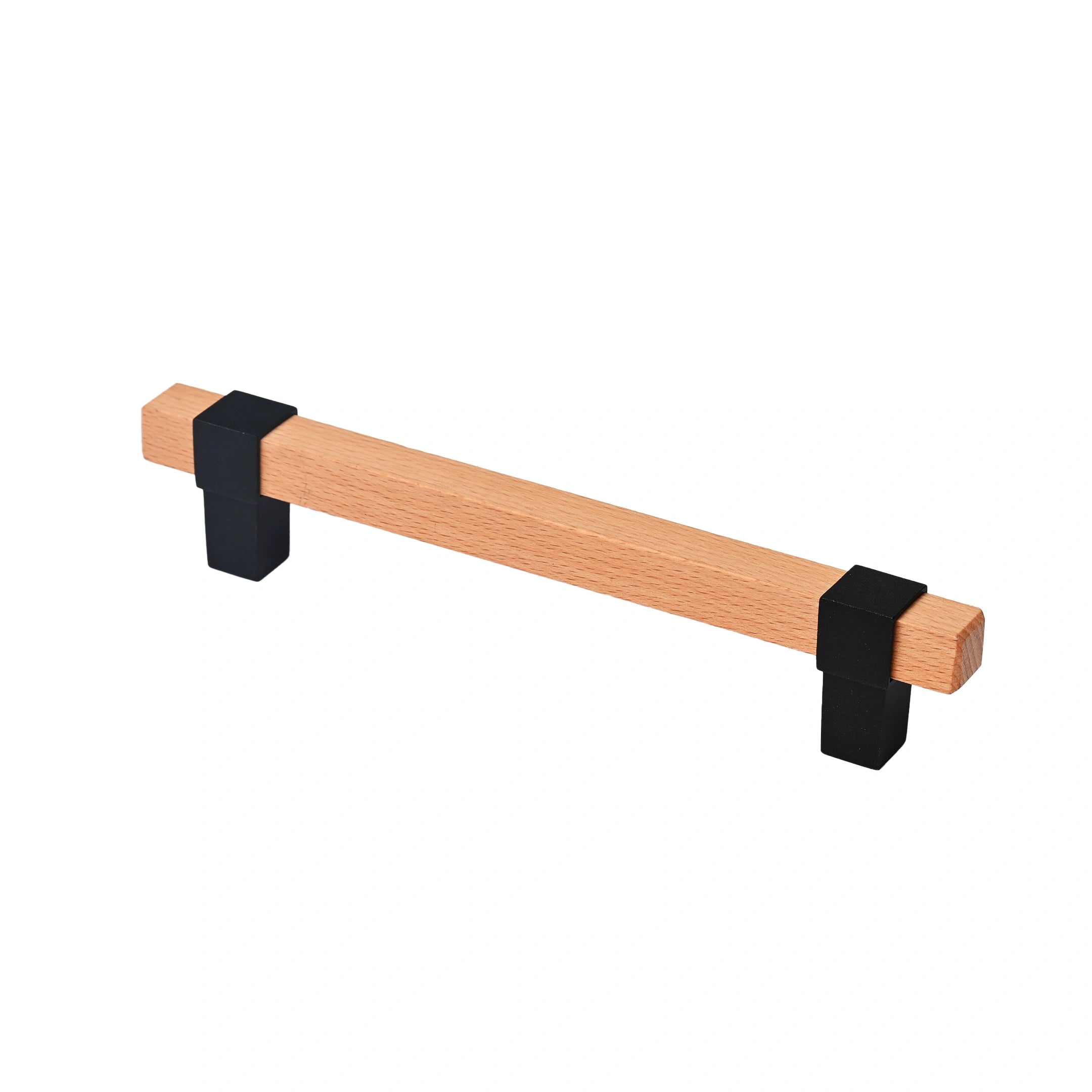 Mantara Lorien Handle W-0028 is a modern zinc and beech wood handle in black ideal for kitchen and dresser drawers.