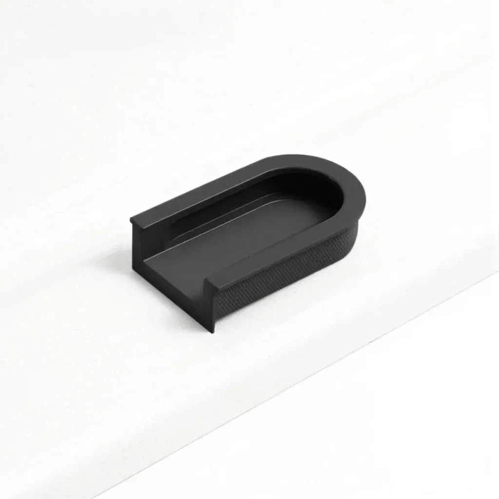 Norvia Handle AL-0026 aluminium alloy cabinet handle, brushed finish, sizes 64mm 110mm, black white green brown beige grey, for drawers & wardrobes by Mantara