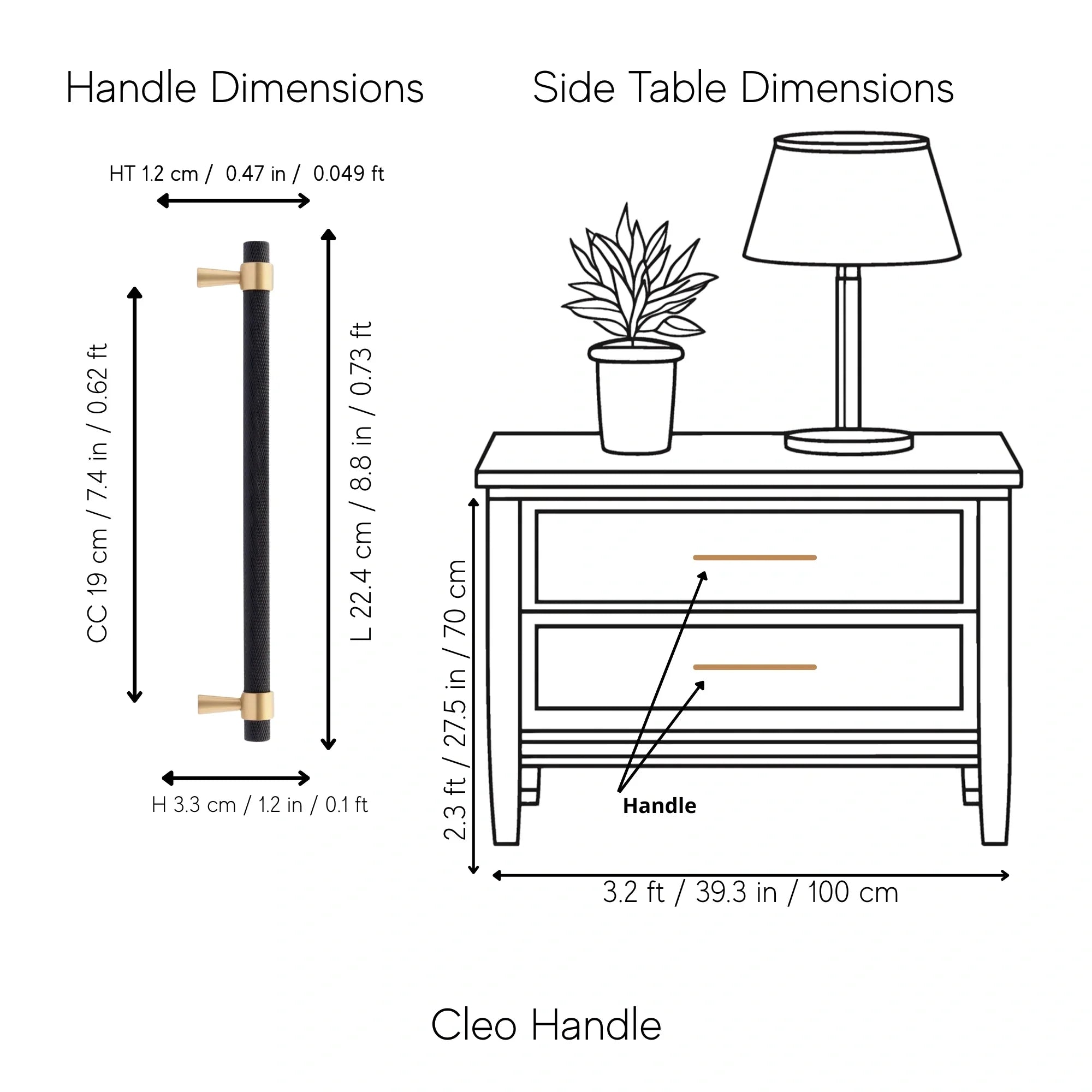 Mantara Cleo T Bar Handle B-0064 is a modern knurled brushed brass handle in black ,ideal for wardrobes and cabinets.