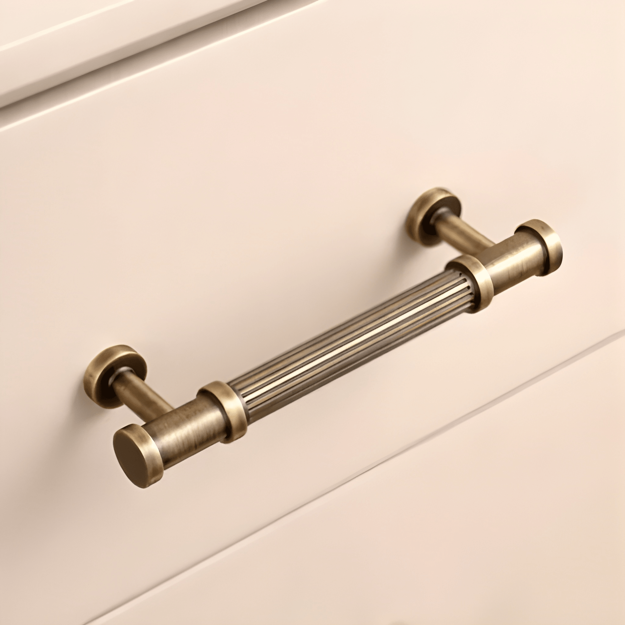B-0136 solid brass cabinet knob & pull handle, bronze brushed finish, sizes 30mm 123mm 156mm 219mm, for kitchen drawers & wardrobes by Mantara