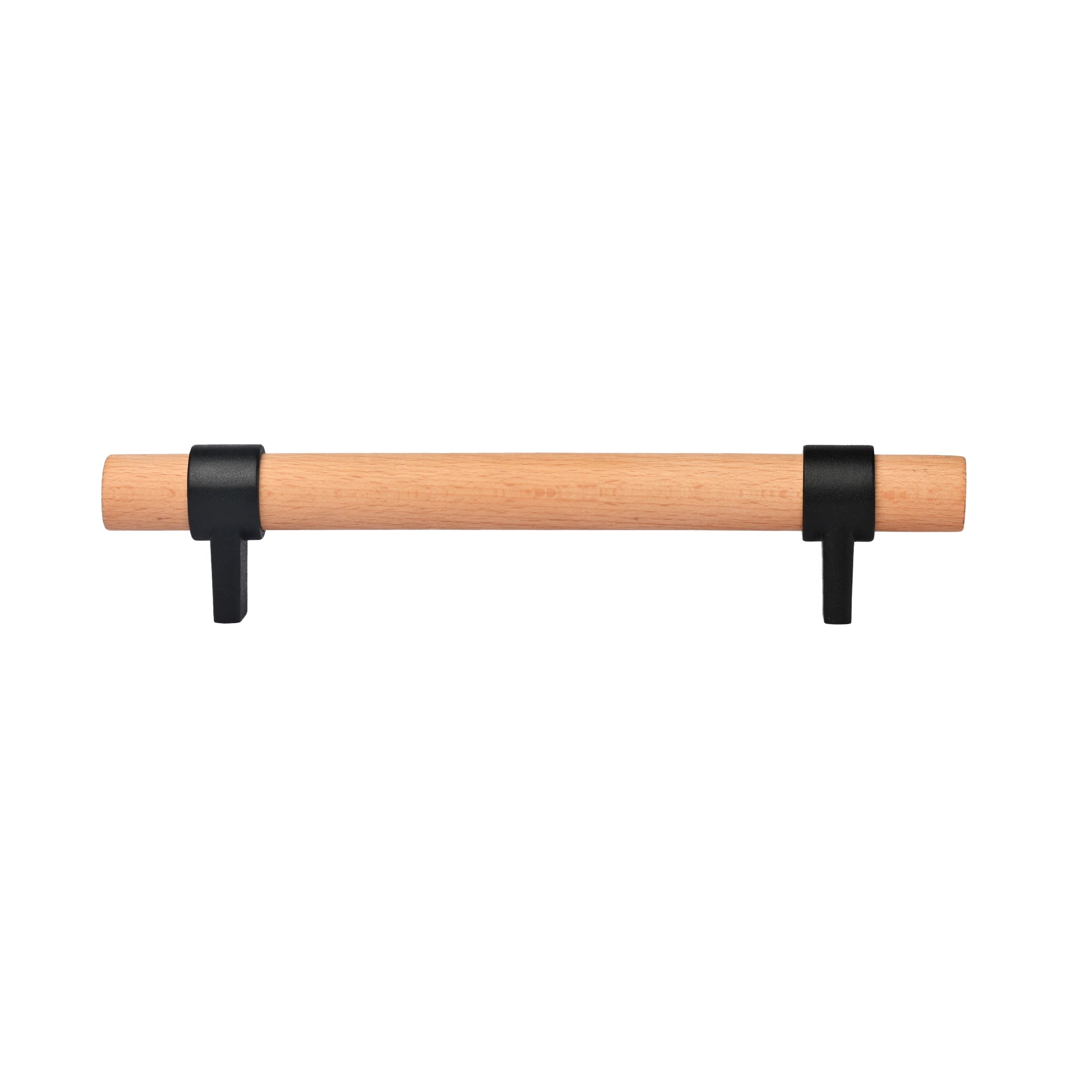 Mantara Walden Handle W-0035 is a modern zinc alloy and beech wood handle in black ideal for kitchen and dresser drawers.
