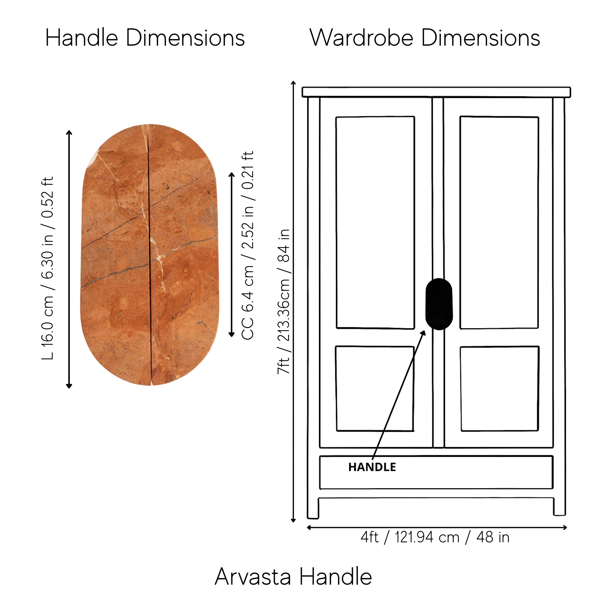 Arvasta Handle Pack of 1 (Made-to-order Only)
