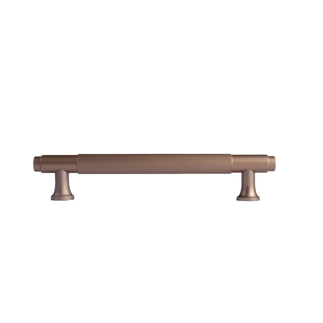 The Mantara AL-0002 Sleek Bar Handle is a modern aluminum alloy handle in rose gold, ideal for cabinets and wardrobes.