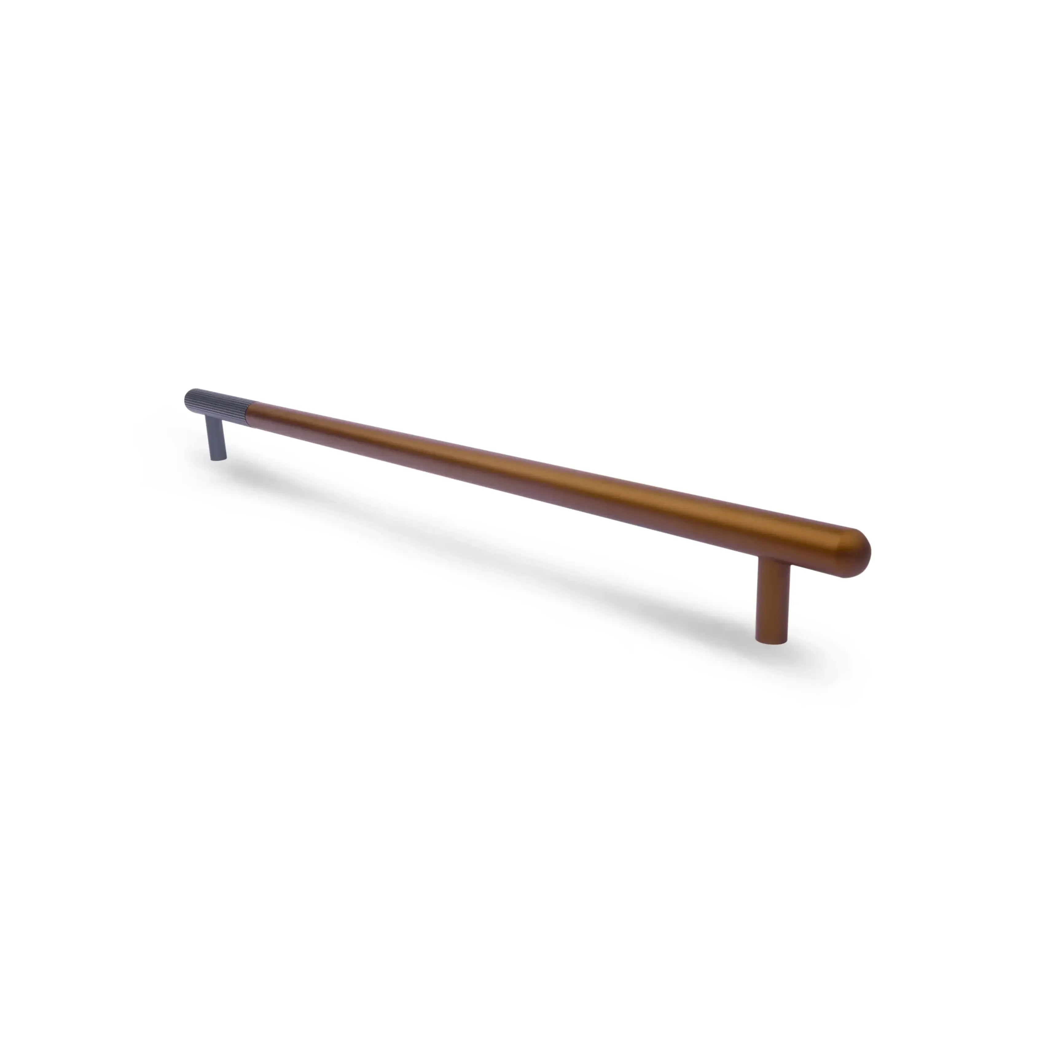 The Mantara AL-0003 Urbane Bar Handle is a modern aluminum alloy handle in rose gold, perfect for doors and wardrobes.