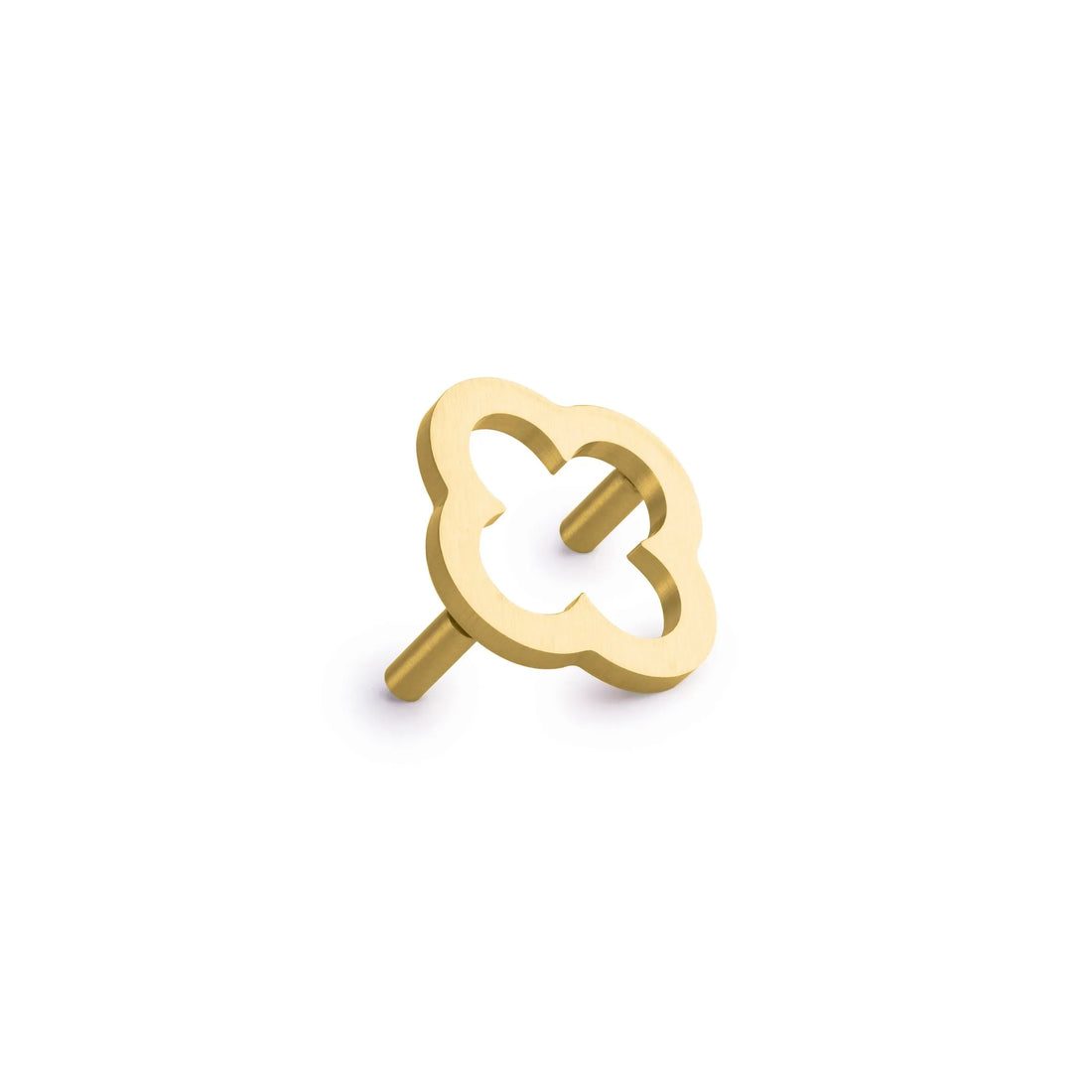 Buy kitchen cabinet knob-Modern brushed brass cabinet knob in gold for kitchen drawers and furniture by Mantara, B-0021.