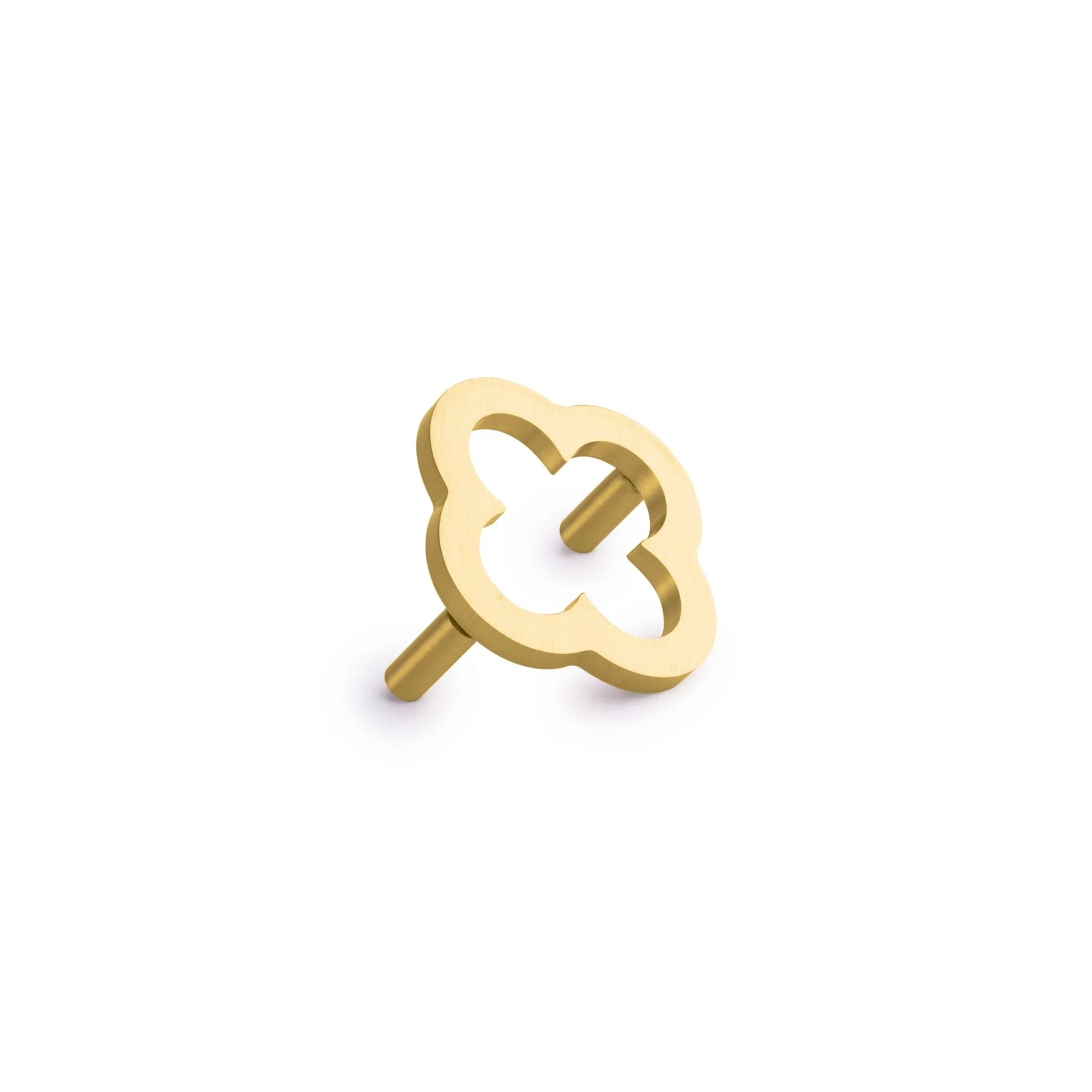 Buy kitchen cabinet knob-Modern brushed brass cabinet knob in gold for kitchen drawers and furniture by Mantara, B-0021.