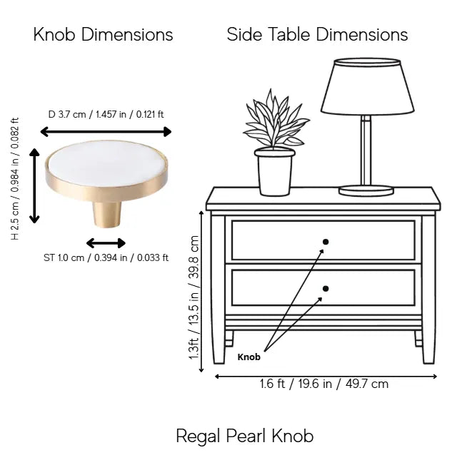 Regal Pearl Knob and handle