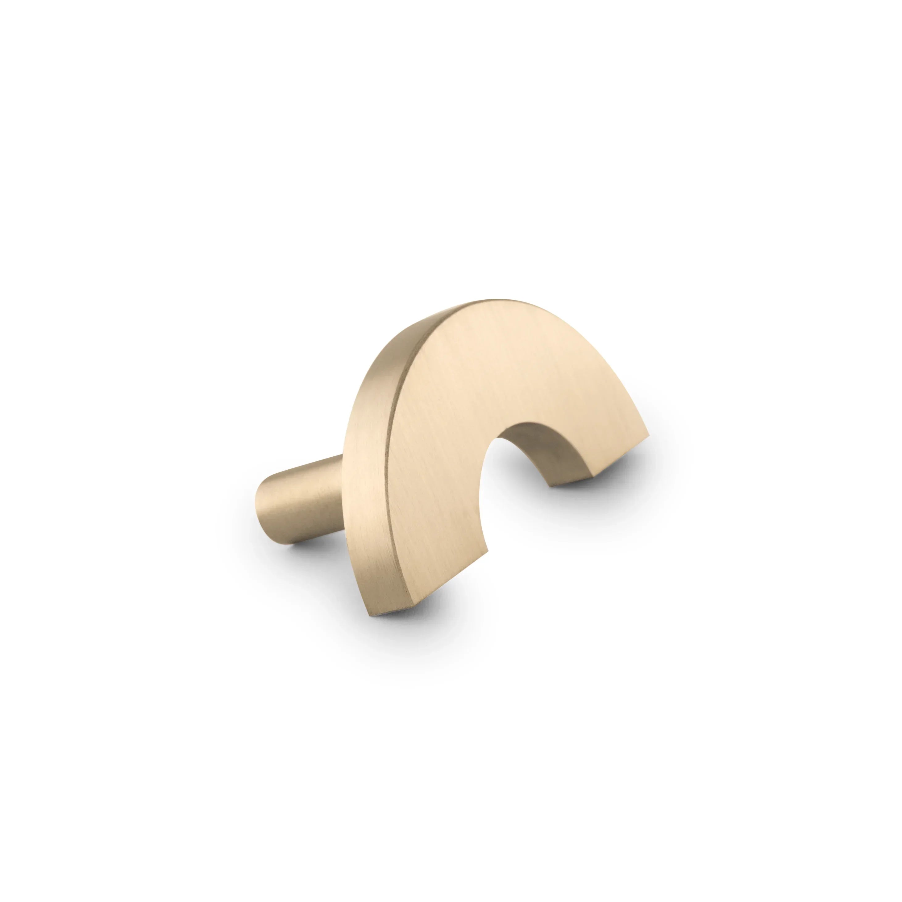 Mantara Dua Handle B-0075 is a modern brushed brass knob in gold, ideal for drawers, cabinets, and furniture use.