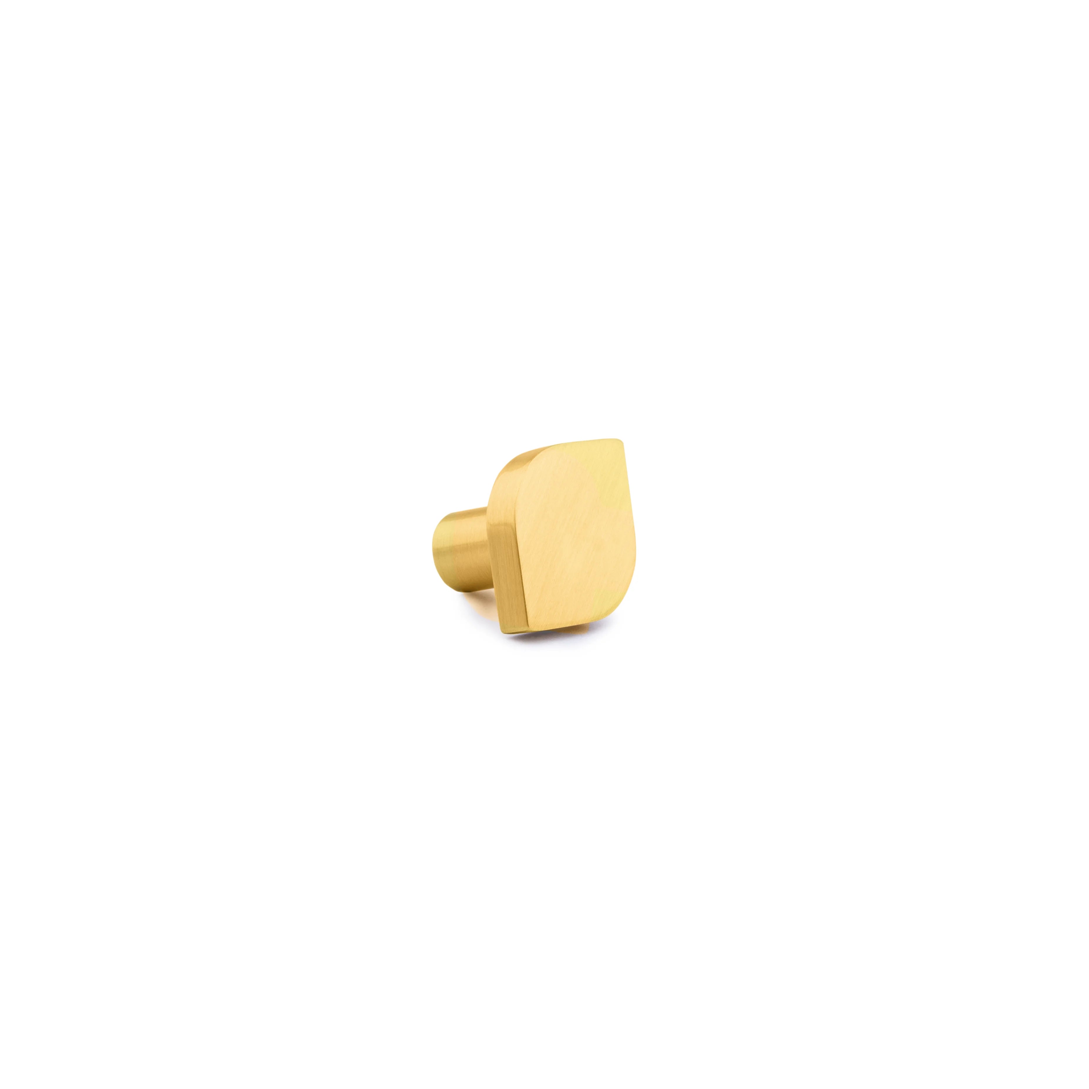 The Tarang Knob by Mantara (B-0104) is a brushed brass modern pair knob in gold, perfect for wardrobes, doors, and kitchens.