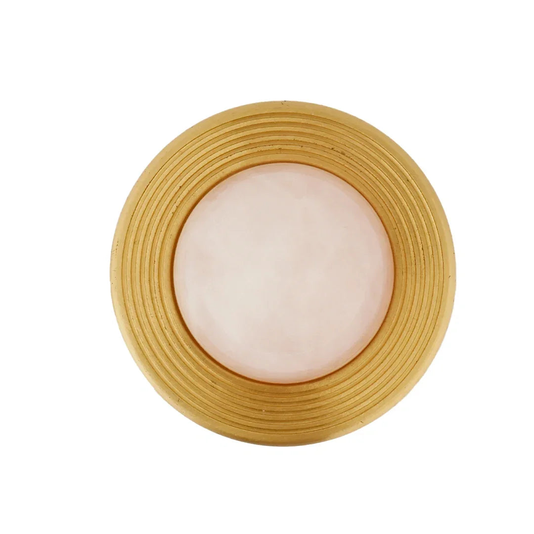 The Mantara C-0017 Opalia Knob is a modern crystal and brass knob pink, ideal for drawers and cabinets.
