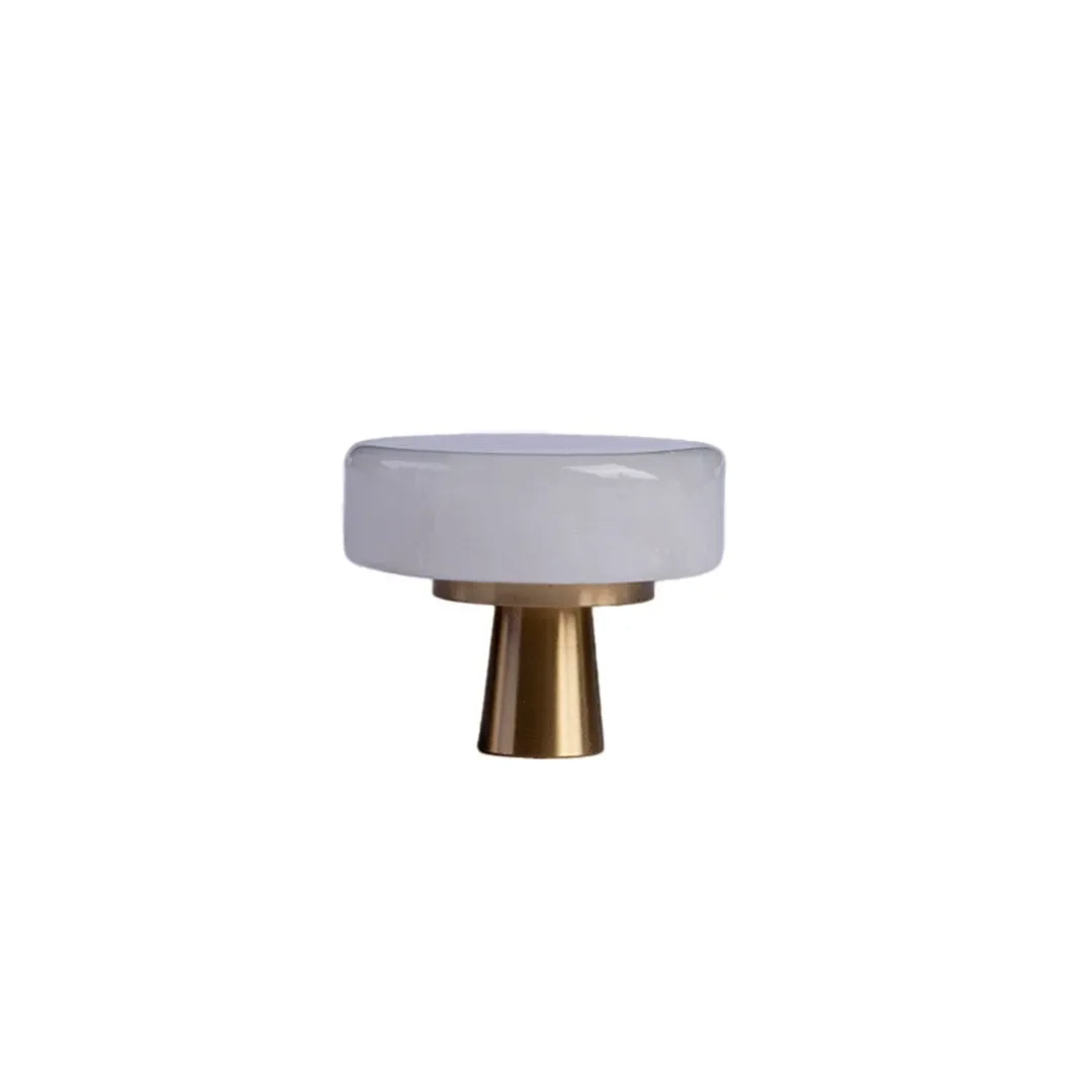 The Mantara C-0019 Lucienne Knob is a modern crystal knob in white, perfect for drawers and cabinets.