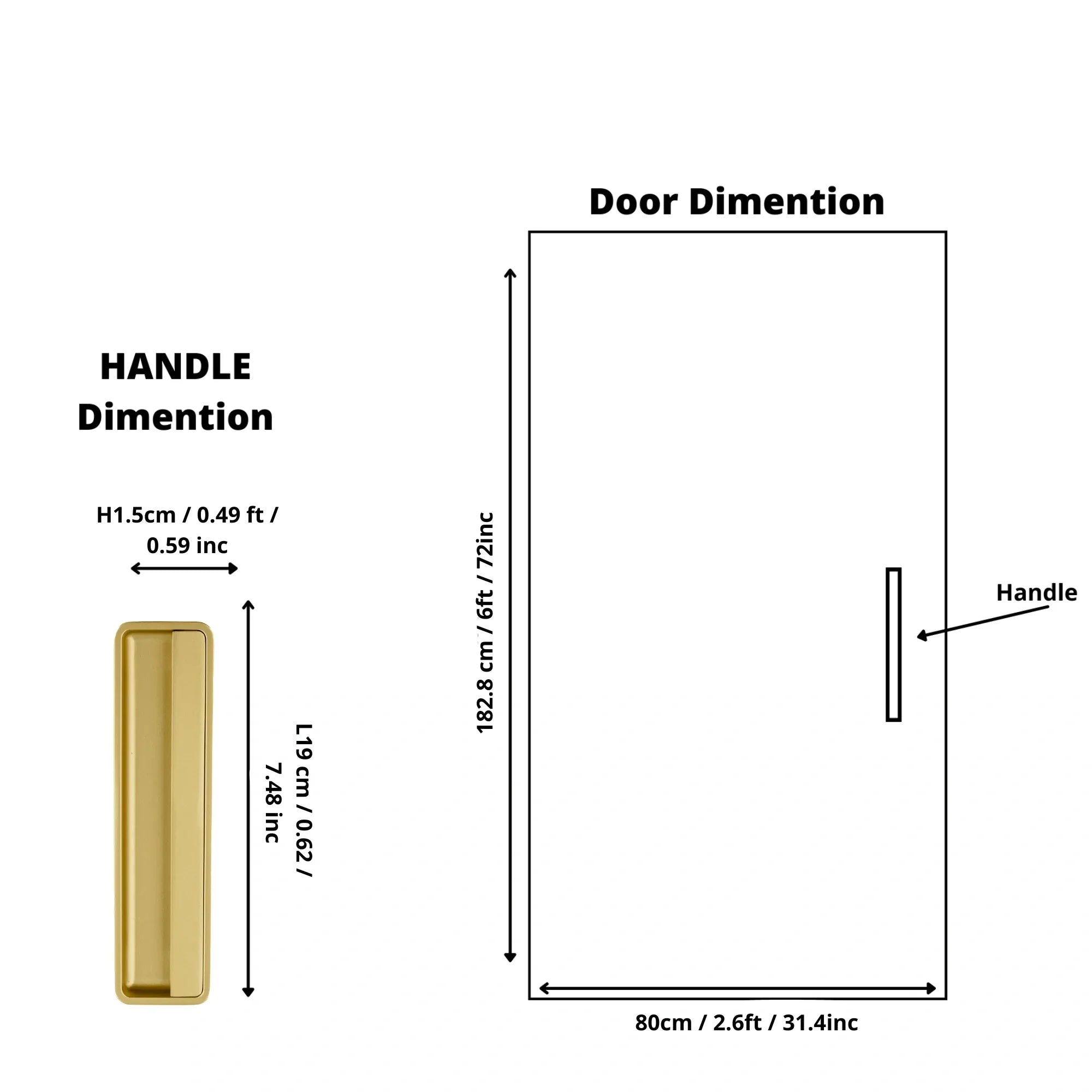 Mantara Concealed Square Handle Z-0011 is a modern zinc handle in matte gold, ideal for sliding doors and furniture.