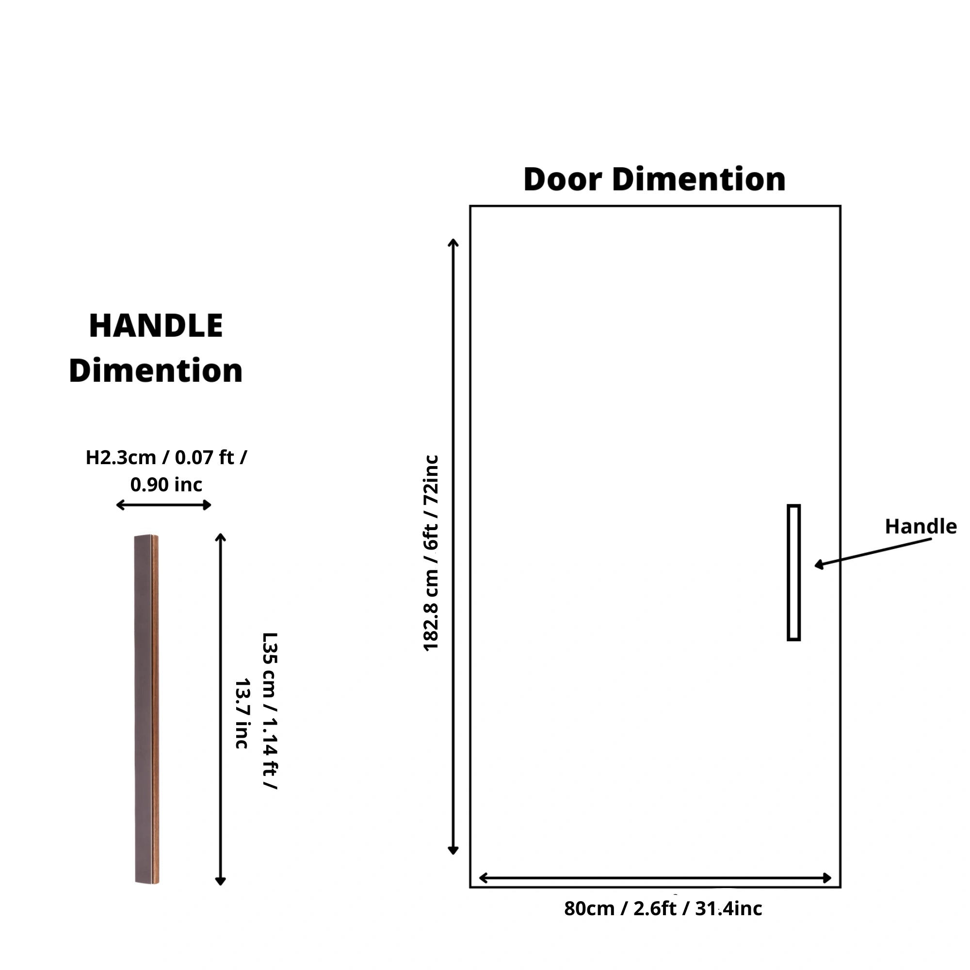 Drawer pull handle, Wood+aluminium, brown brushed finish, Mantara, Esha Handle W-0016, perfect for kitchen drawers and dressers