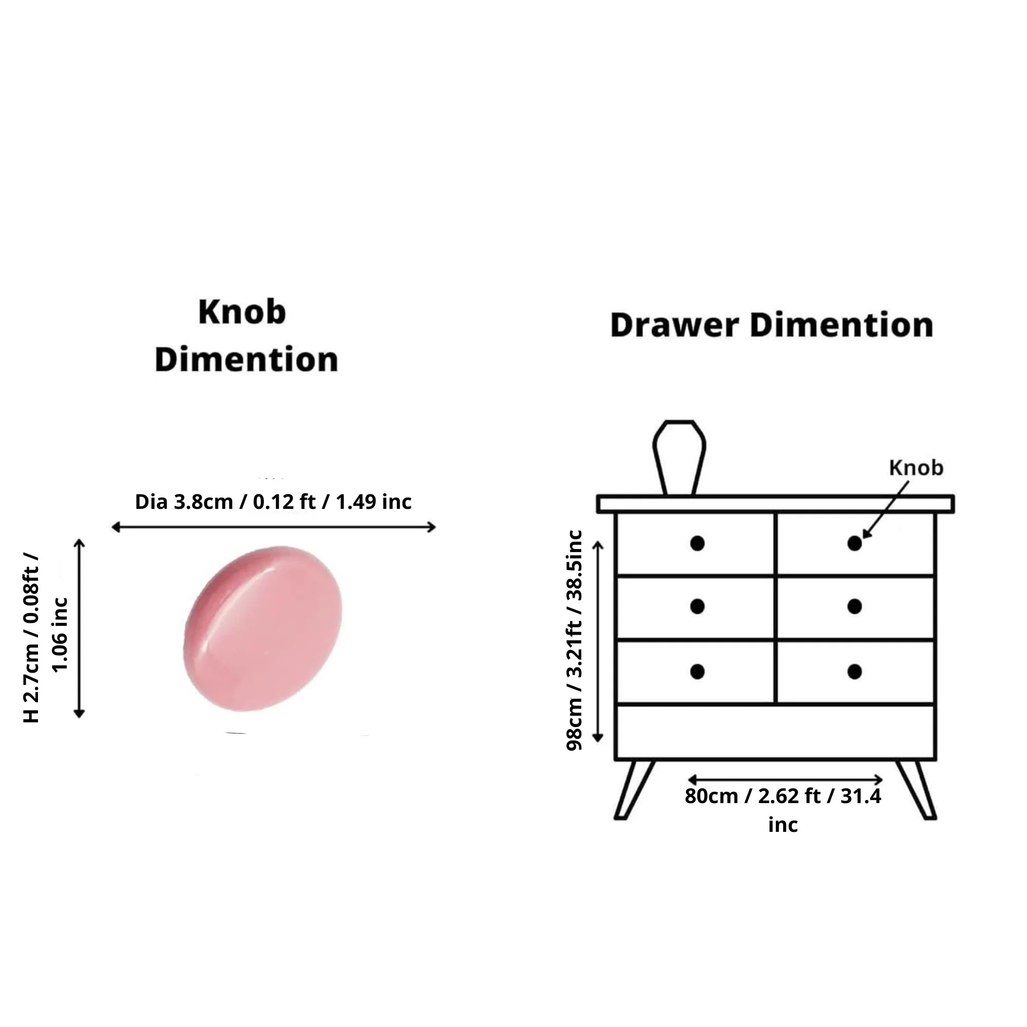 The Mantara CR-0005 Pebble Knob is a modern ceramic knob in pink with a polished finish, ideal for wardrobes and drawers.