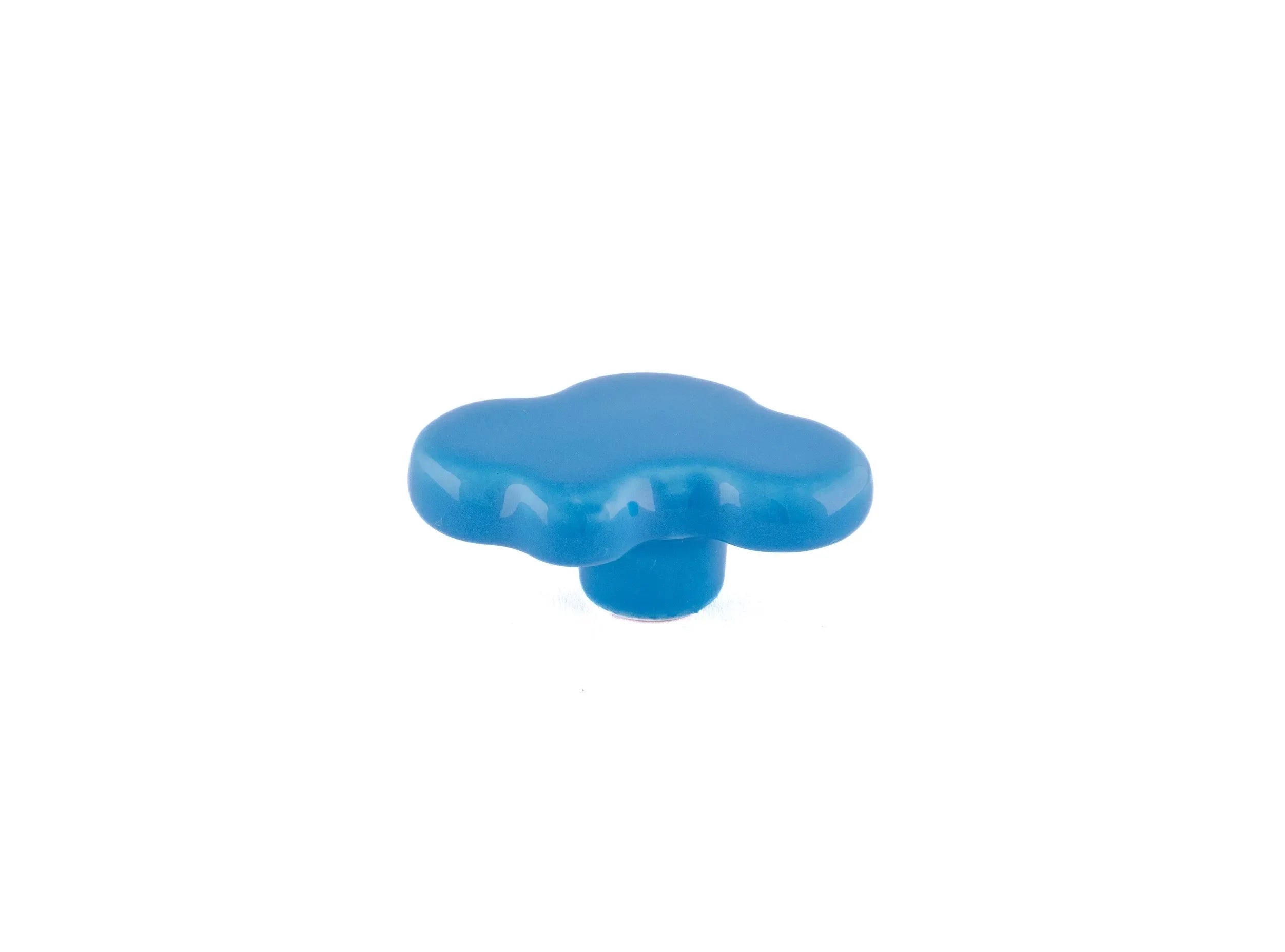 The Mantara CR-0003 Cloud Knob is a modern ceramic knob in blue with a polished finish, ideal for drawers, cabinets, and wardrobes.